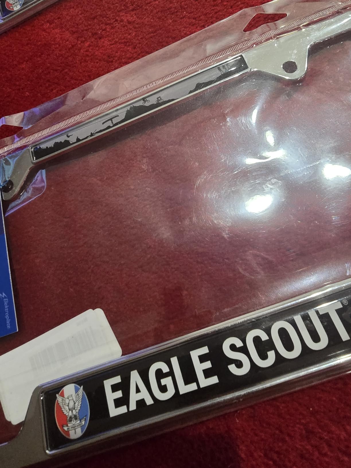 Elektroplate Eagle Scout License Plate Frame Chrome Full Frame | Officially Licensed Scouting America Vibrant Domed Graphics, Weatherproof Chrome-Plated Metal, Standard 12