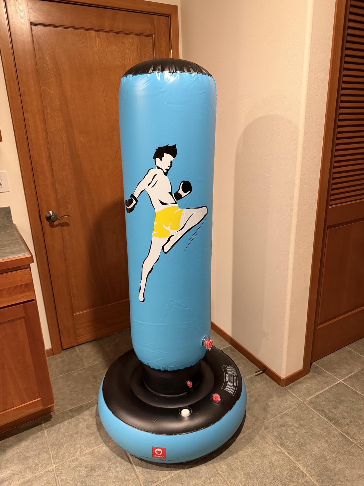 QPAU Kids Punching Bag Toy with Boxing Gloves, 66 Inch Larger Stable Kids Inflatable Boxing Bag Set, Gifts for Boys & Girls Age 6-12, for Practicing Karate, Taekwondo, MMA customer photo 1