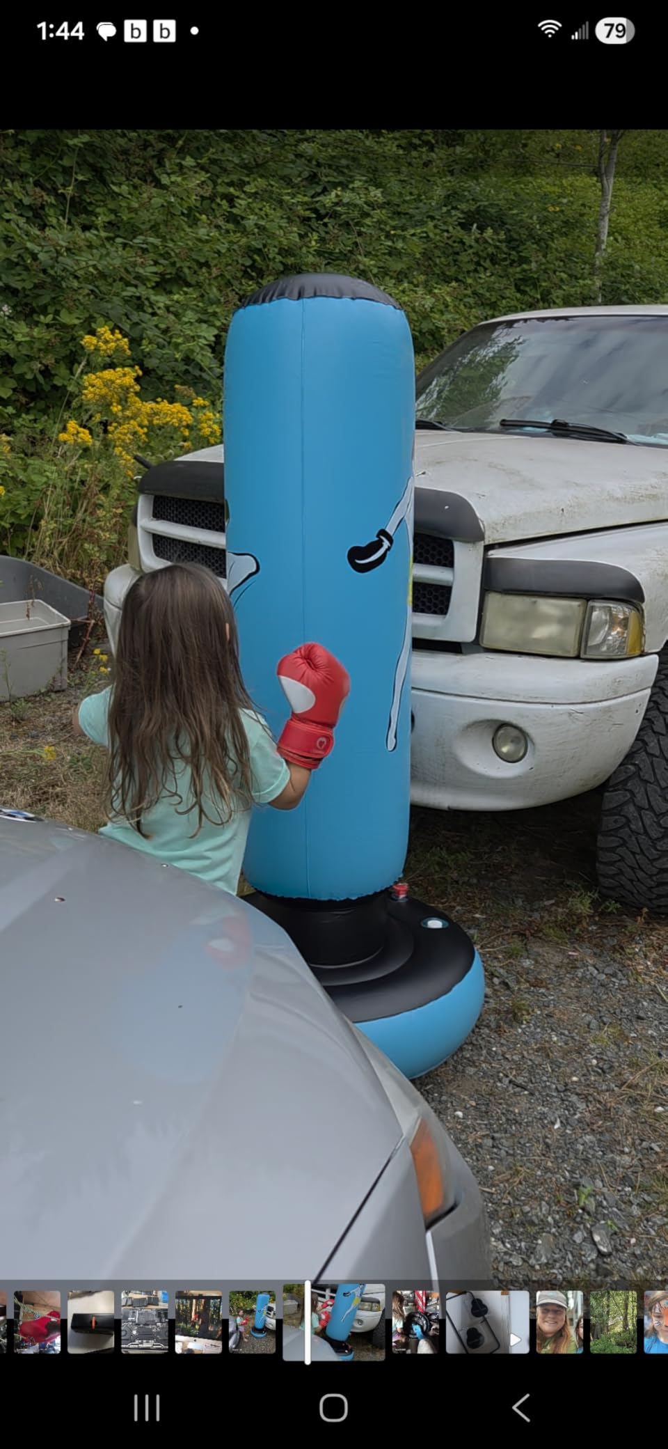 QPAU Kids Punching Bag Toy with Boxing Gloves, 66 Inch Larger Stable Kids Inflatable Boxing Bag Set, Gifts for Boys & Girls Age 6-12, for Practicing Karate, Taekwondo, MMA customer photo 2