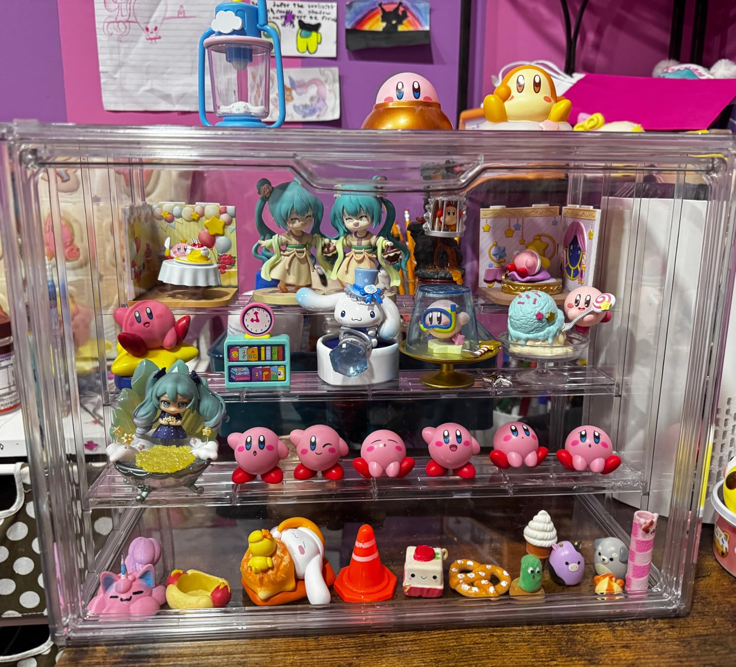3 Layer Acrylic Display Case Stackable Clear Box for Collectibles,2 Pack customer photo 2