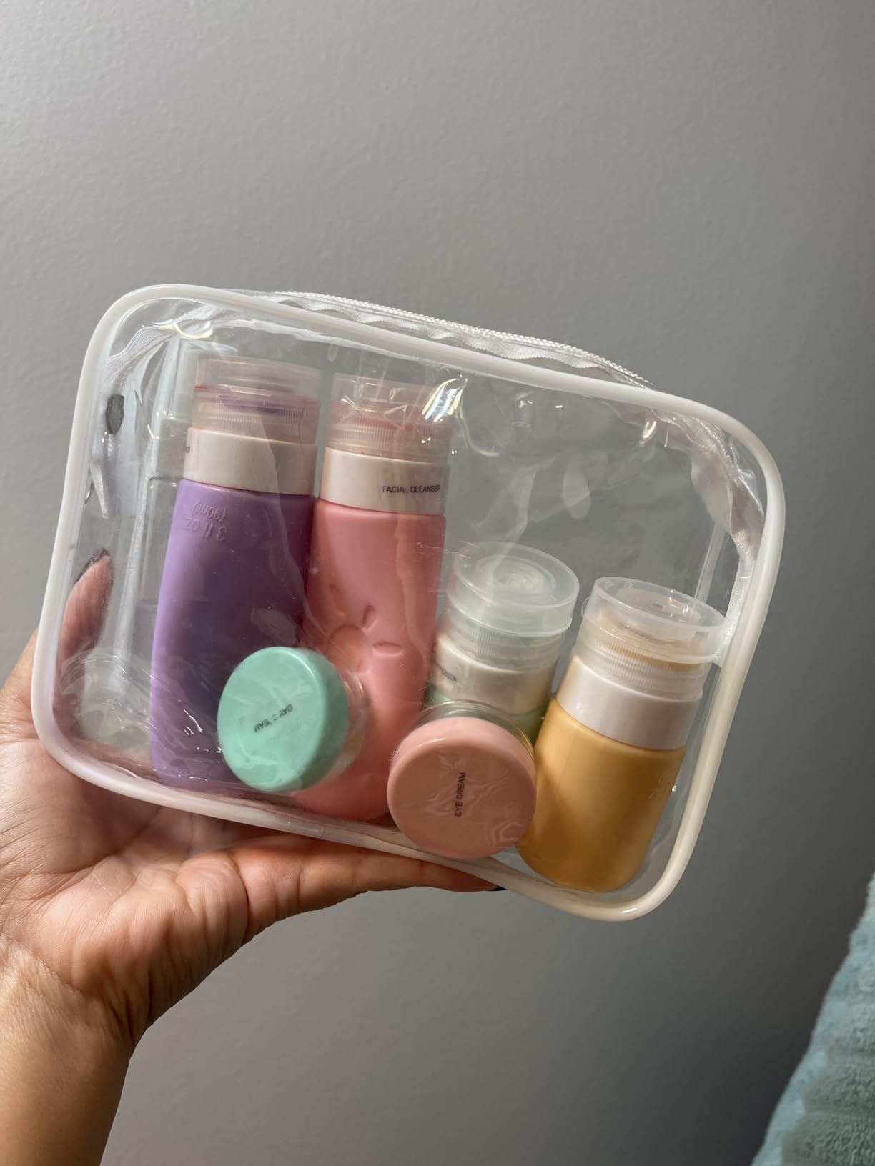 Zafit 18 Pack travel Bottles for Toiletries, TSA Approved Silicone Travel Containers Leak Proof Refillable Travel Accessories for Shampoo Conditioner Lotion Body Wash(Multicolored C) customer photo 1