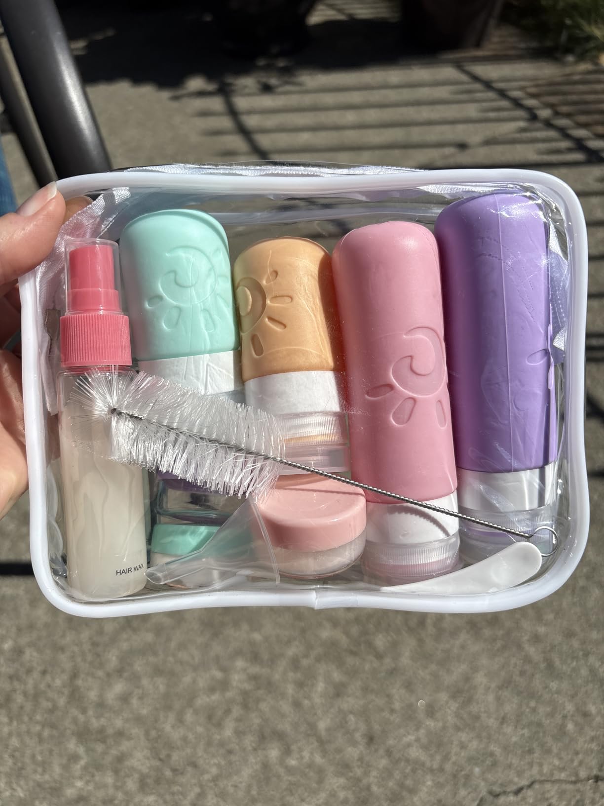 Zafit 18 Pack travel Bottles for Toiletries, TSA Approved Silicone Travel Containers Leak Proof Refillable Travel Accessories for Shampoo Conditioner Lotion Body Wash(Multicolored C) customer photo 2