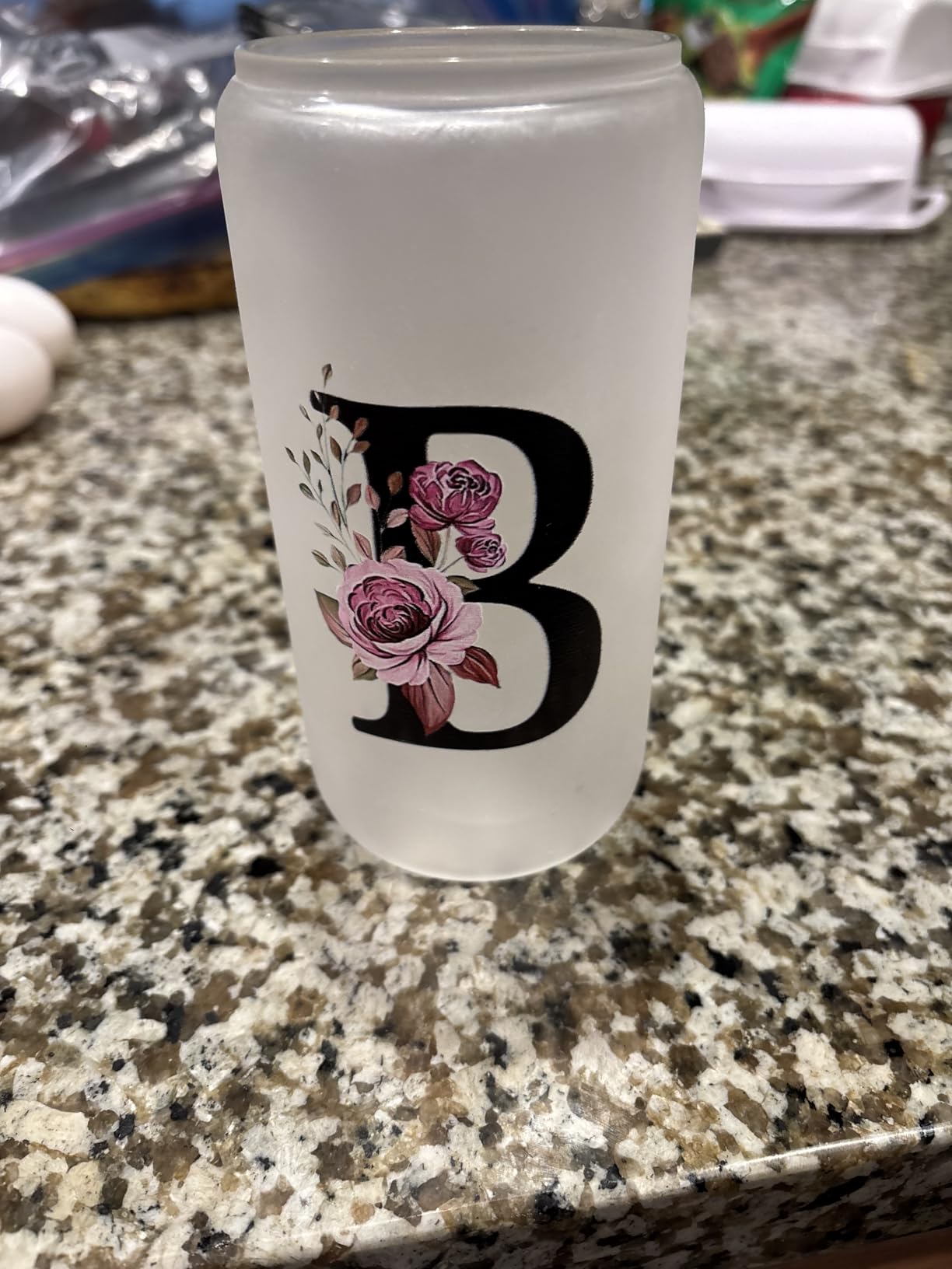 Wulcea Monogrammed Glass Drinking Cup With Lid Straw Women Lady Boss Coworker Colleague Manager Team Member Employee Gifts Executive Assistant Inter Birthday Farewell Leaving Retirement Christmas,L customer photo 1