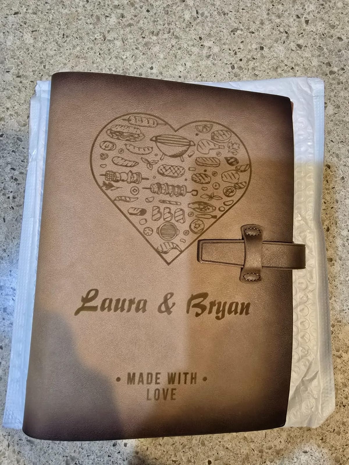 Recipe Book to Write in Your Own Recipes Personalized Gift | Genuine leather custom blank recipe book with 25 designs & 6 colors. Gift for Mom, Dad & cooking enthusiasts. customer photo 1
