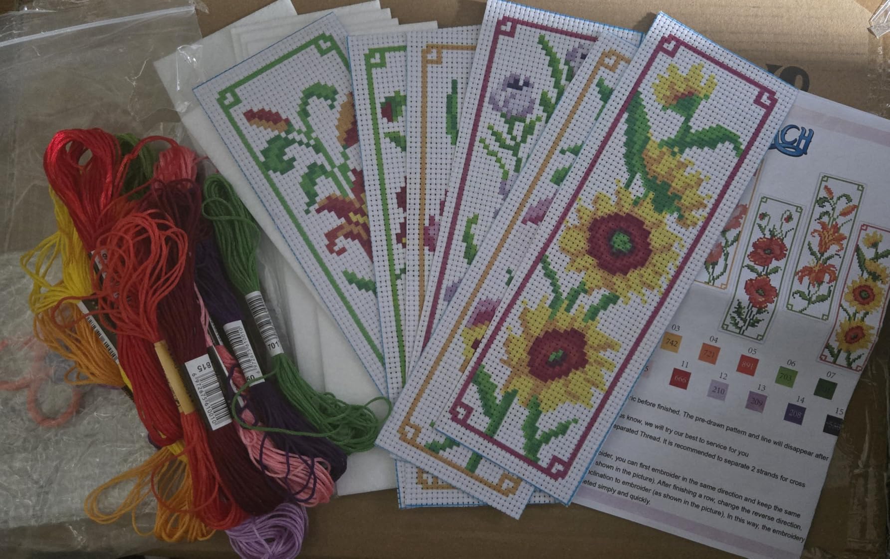 ORIGACH 6 Set Wildflower Floral Cross Stitch Bookmark Kit for Beginner customer photo 1
