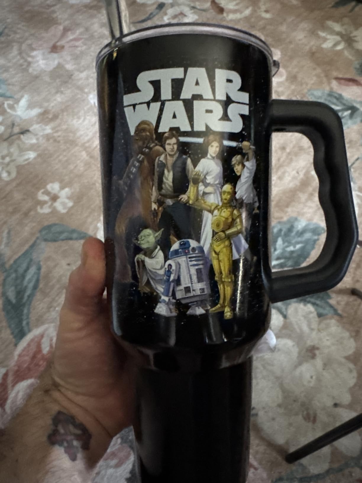 Silver Buffalo Addams Family Wednesday, Stainless Steel Tumbler, 40oz | On Wednesdays We Wear Black, Double Walled, Includes Handle and Straw, Fits in Standard Cup Holder, 1.18 Liters customer photo 1
