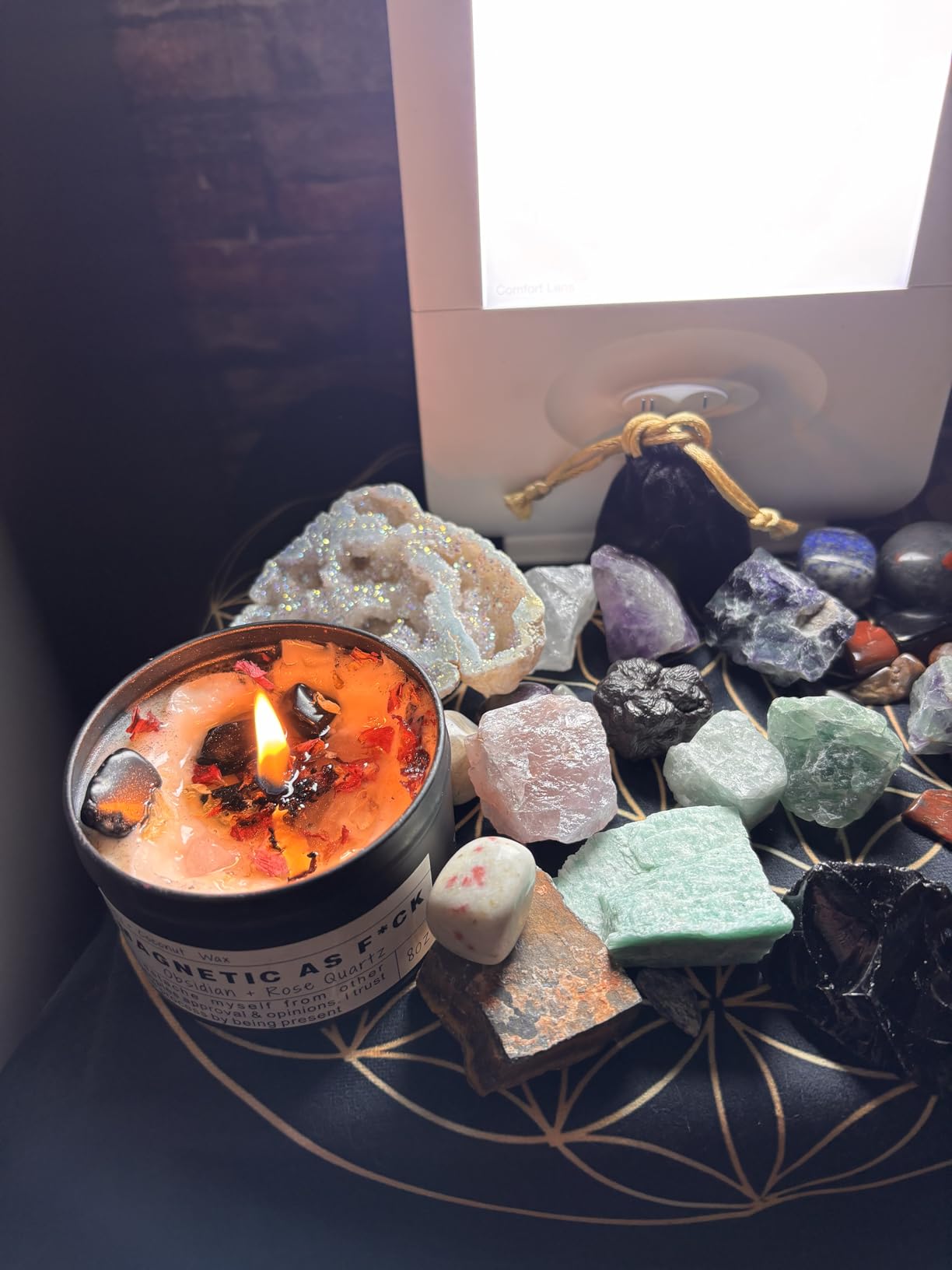 Crystal Soy Candles, Handmade Wishing Gifts, Wishing Law of Attraction, Moon Magic, Birthday Candle Gifts. (Manifestation) customer photo 1