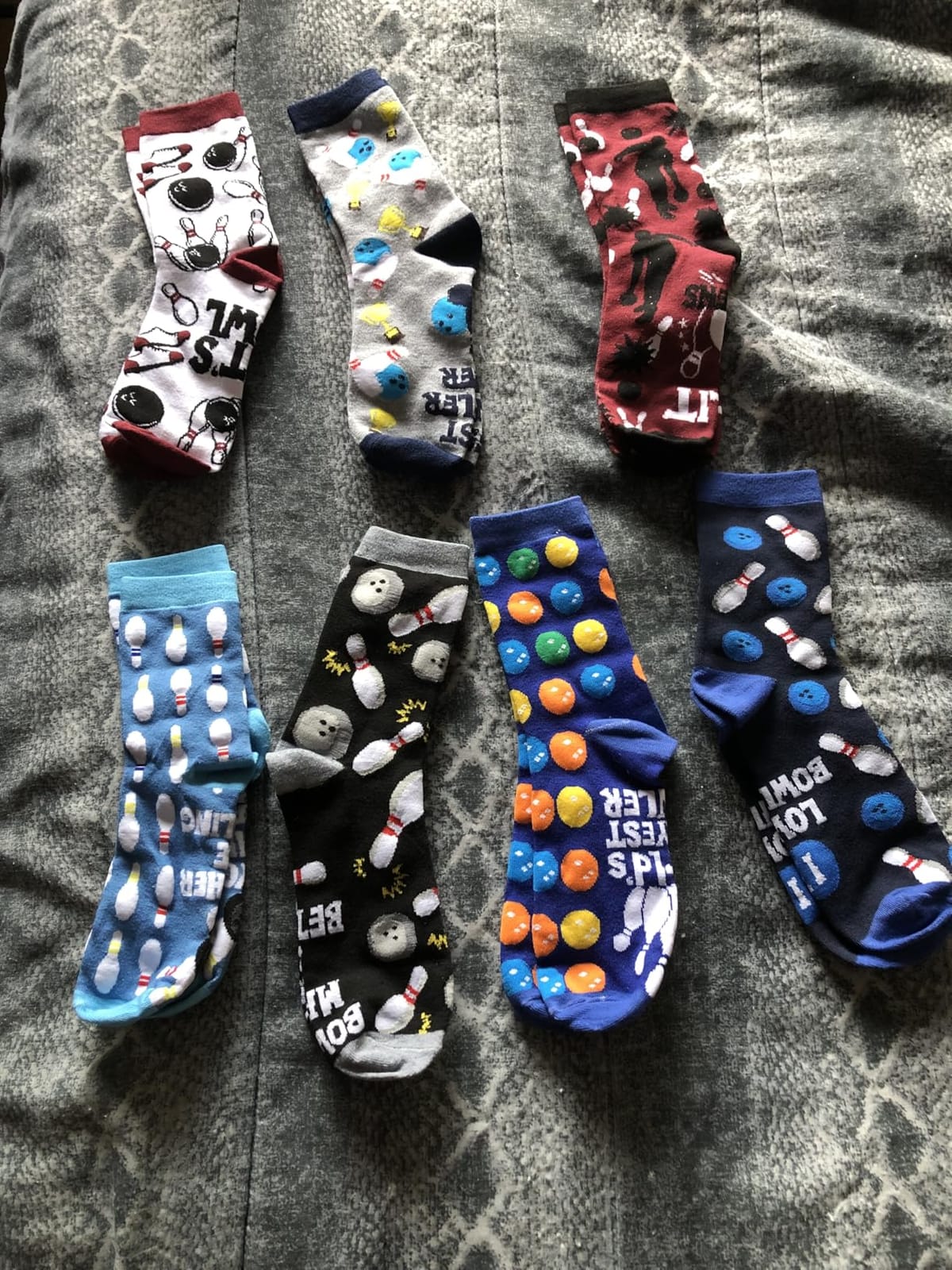 Patelai 8 Pairs Funny Bowling Gift Socks for Men Shoe Size 7-12, Novelty Crew Socks, Bowling Gift Accessories for Bowlers Lovers, Bowling Party Favors customer photo 1