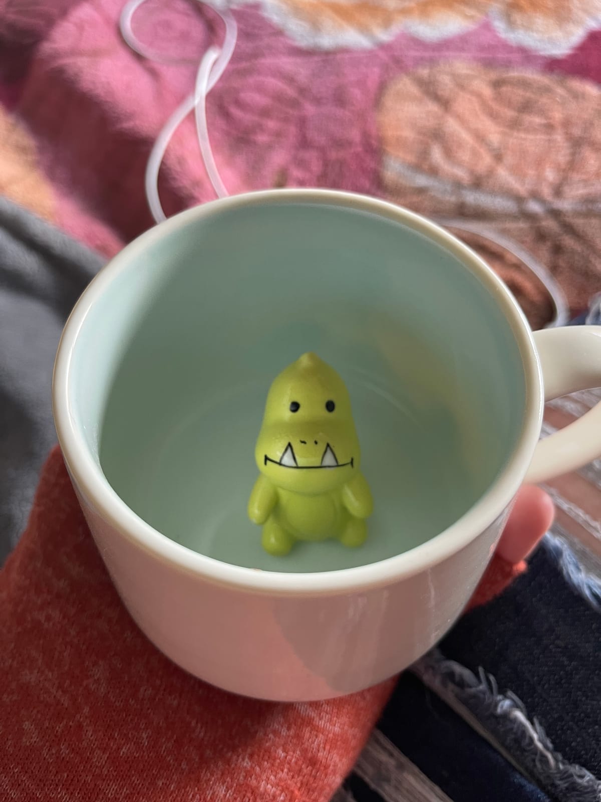 Hamster Ceramic Mug Hidden 3D Animal Inside Cup(Sage Hamster) customer photo 1