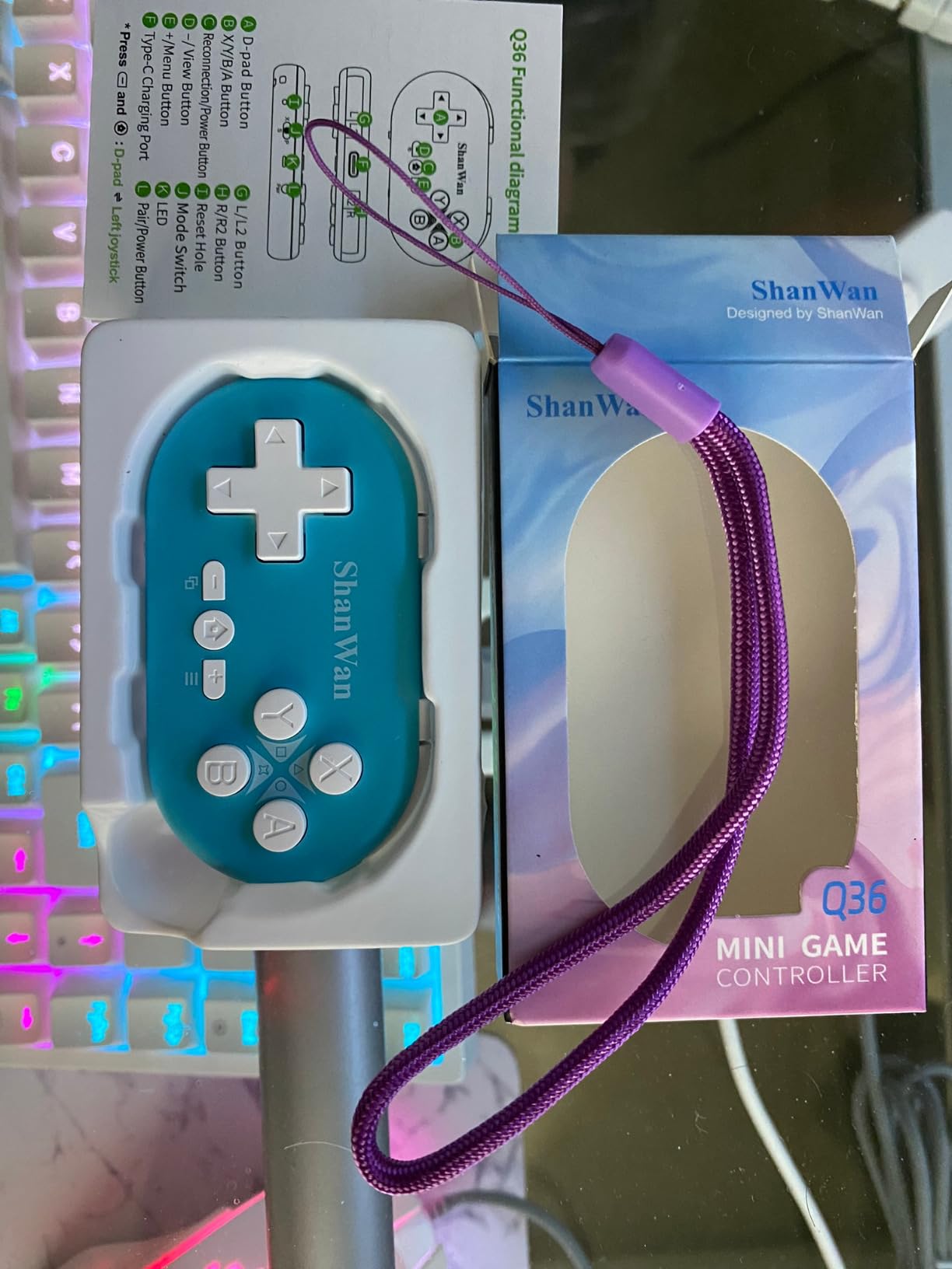 ShanWan Bluetooth Gamepad Keychain Sized Mini Controller for Switch 2, Windows, Android, iOS & PS4(Orange -yellow) customer photo 2