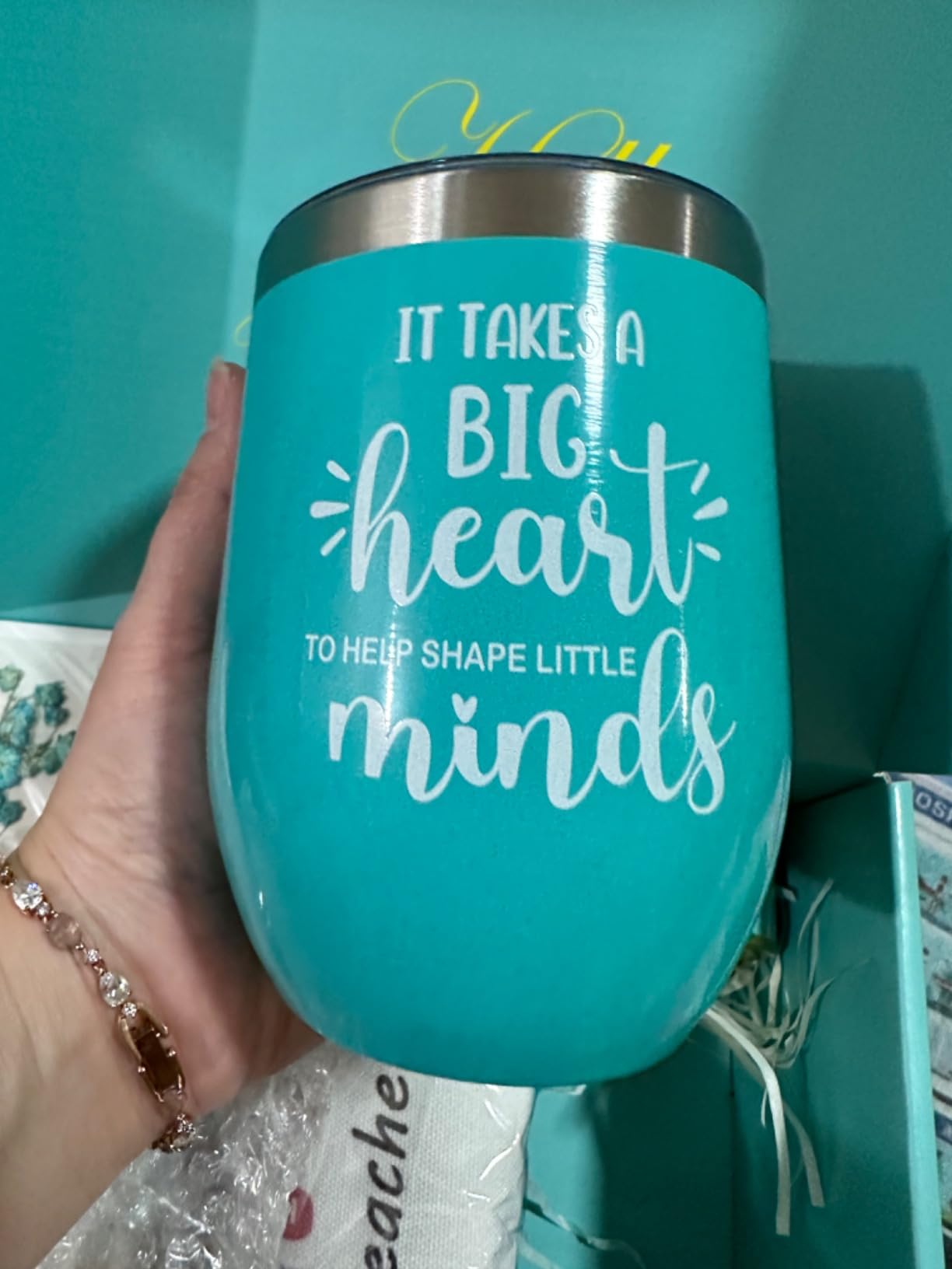 Uwingess Teacher Appreciation Gifts, Personalized Cool Thank You Teacher Appreciation Gifts Basket Ideas for Women- Birthday, Christmas, Valentines Day, Mothers Day customer photo 2