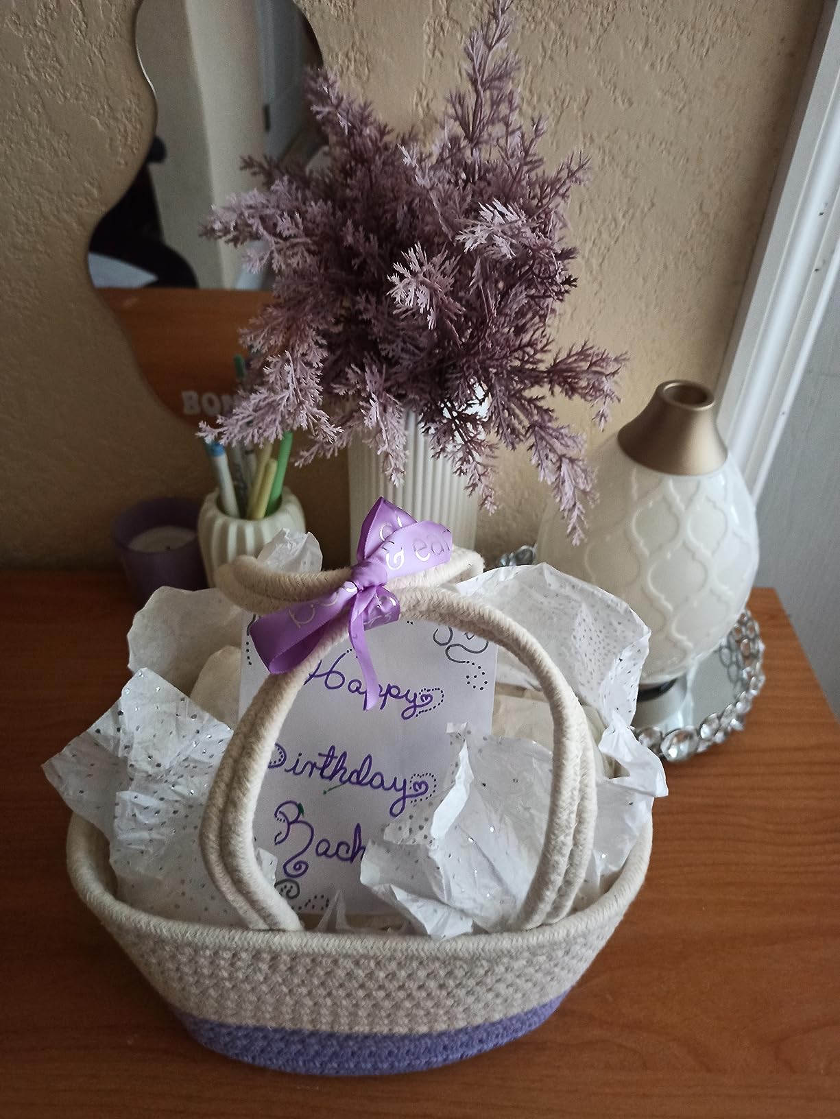 BODY & EARTH Spa Gift Baskets for Women 11pcs Lavender Gift Sets with Bubble Bath, Shower Gel, Body Lotion, Mom Birthday Gifts, Spa Kit, Purple Gift for Her, Christmas gifts customer photo 2