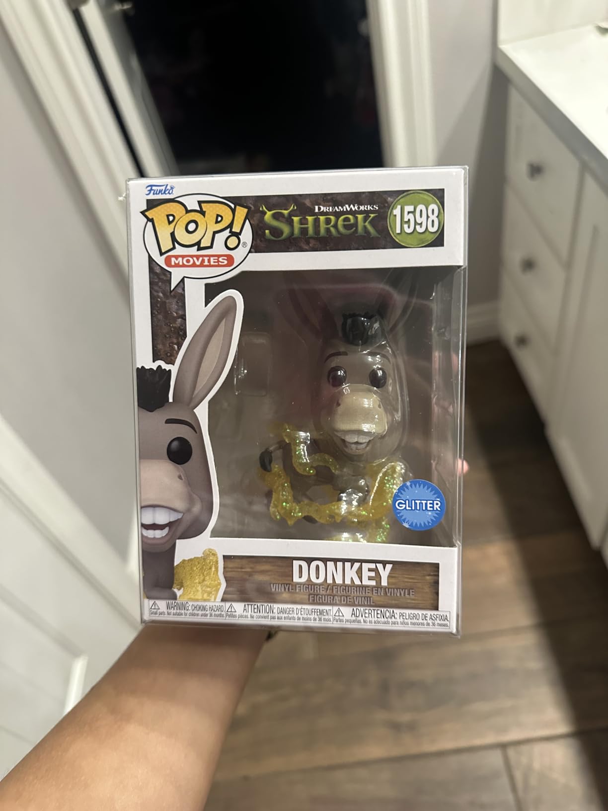 POP Funko Movies: Shrek (DreamWorks 30th Anniversary) - Donkey (Glitter) Vinyl Figure (Bundled with Compatible Box Protector Case), Multicolored, 3.75 Inches customer photo 1