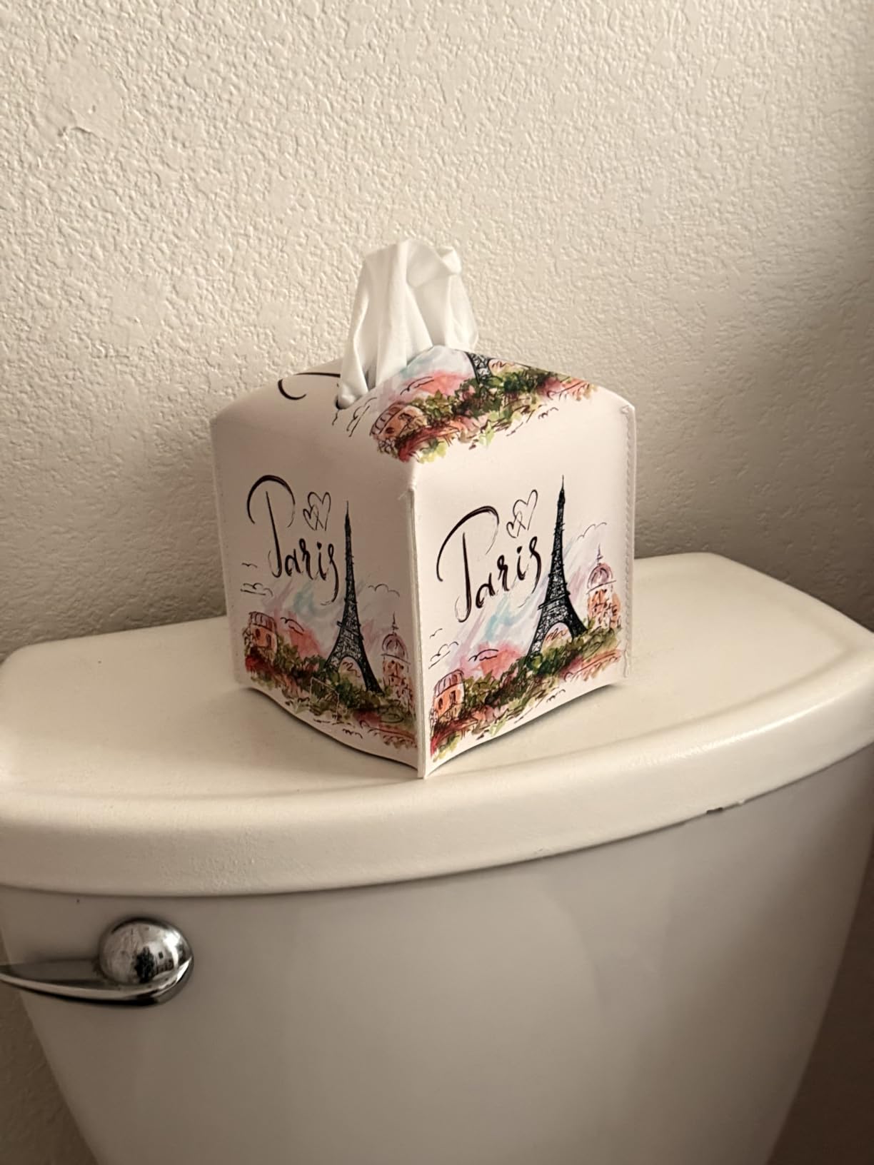 Halloween Bats Tissue Box Cover Leather Tissue Box Holder Square Facial Paper Organizer Dispenser for Bathroom Kitchen Bedroom Vanity Countertop Night Stands customer photo 2