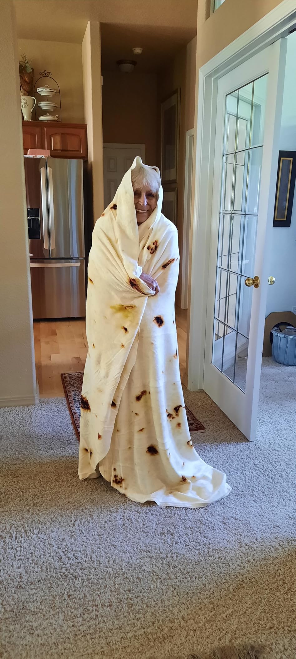 Burrito Tortilla Blanket White Elephant Gifts for Kids Stuff Useful Adults Teenagers Throw Blankets Wrap Boy Girl Party Novelty Gag Pets Soft Fleece 61in customer photo 2