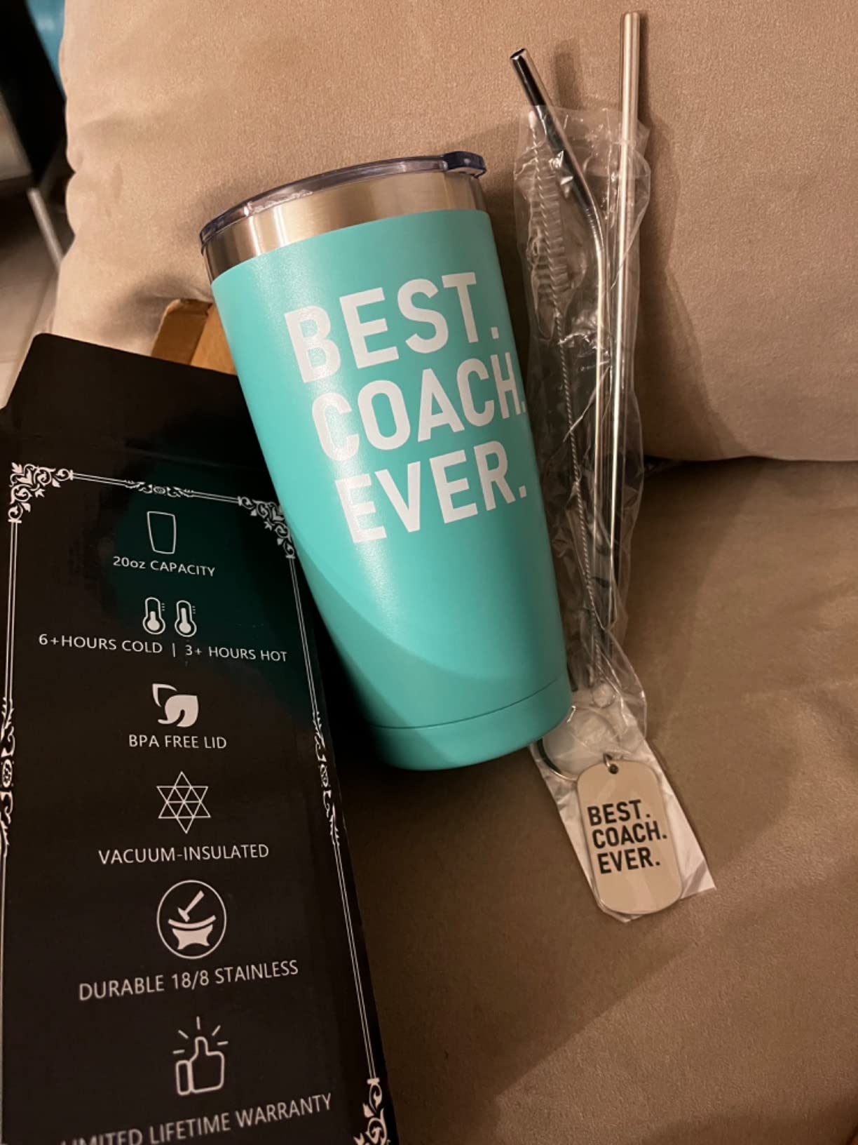 Grifarny Coach Gifts for Men, Women - Best Coach Ever Tumbler Cup 20 oz customer photo 2
