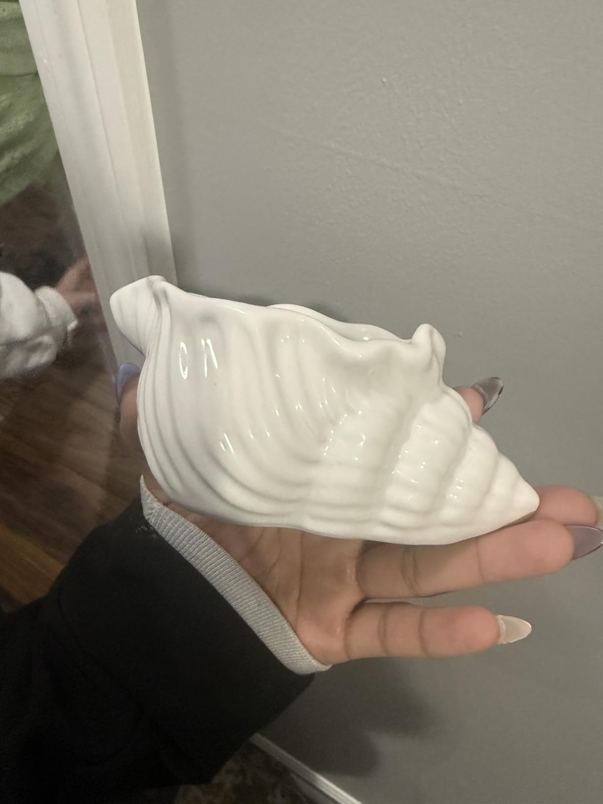 Shell Trinket Dish Ceramic Conch Ring Holder Jewelry Tray Decorative Jewelry Plate Cute Jewelry Organizer for Home Decor (Shell A) customer photo 1