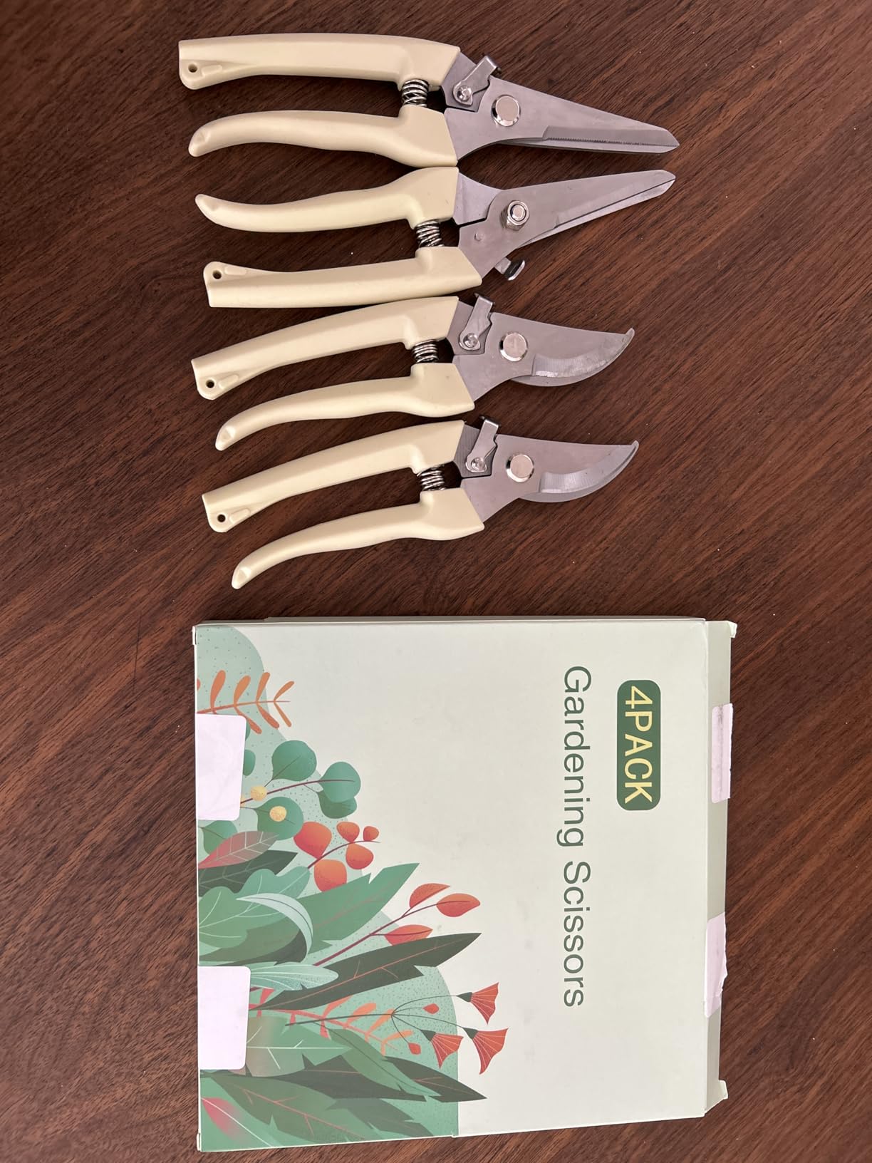 4PACK Pruning Shears, Stainless Steel Garden Shears, Sharp Handled Gardening Scissors, Bypass & Straight Blade Garden Clippers for Plants, Flowers, Fruits Trees, Gardening Gifts for Women & Men customer photo 1