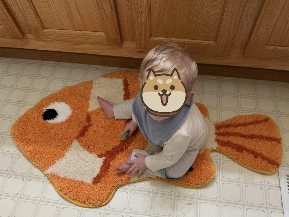 LUMI Cute Animal Bathroom Rugs, Soft Absorbent Non Slip Bath Mats, 20