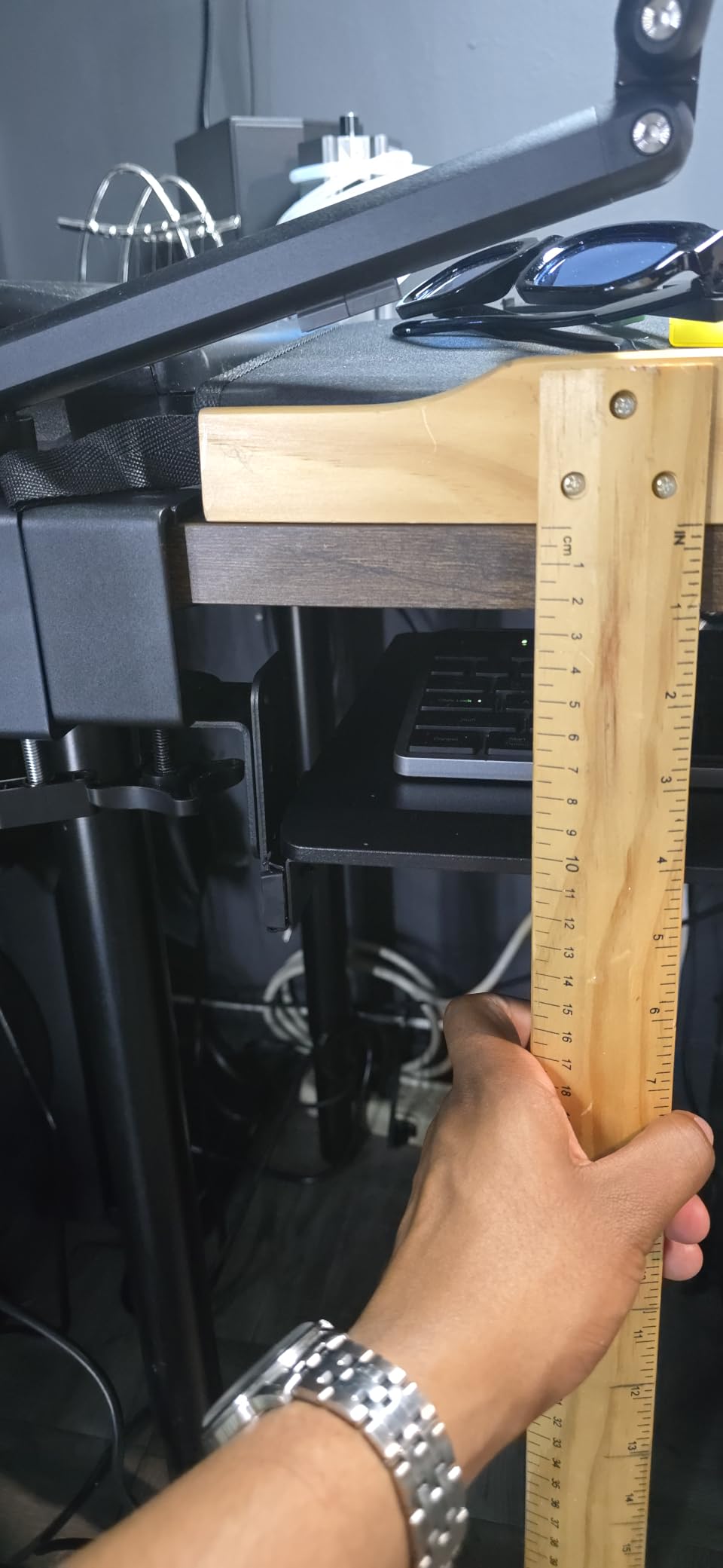 AX WABER Keyboard Tray Under Desk Pull Out with Extra Sturdy Adjustable C Clamp Mount System, 27.3 (32.5 inch Including Clamps) x 11 Inch Slide-Out Platform Computer Drawer for Typing, Black,AX01WB01 customer photo 2