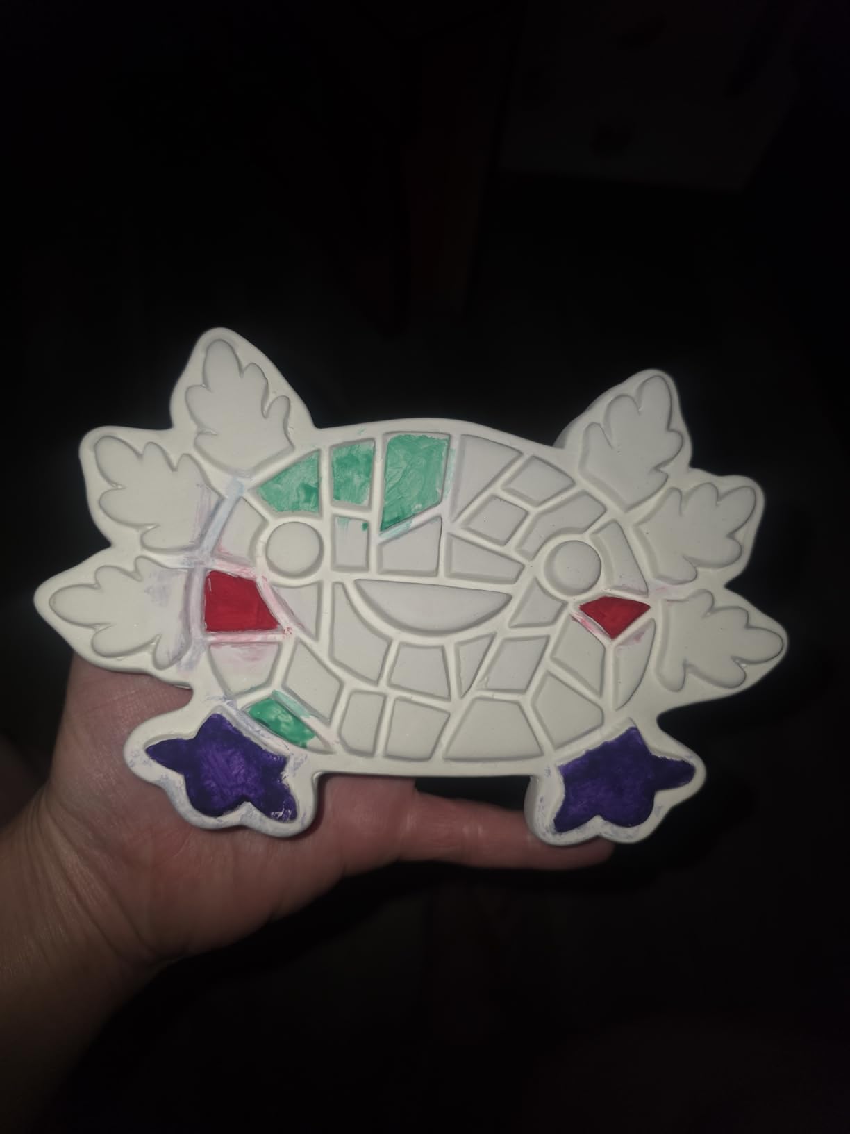 Creative Roots Paint Your Own Stepping Stone Kit, Axolotl | DIY Garden Stepping Stone Activity, Arts and Crafts Project for Kids, Includes Pre-Cast Ceramic and Paints customer photo 1