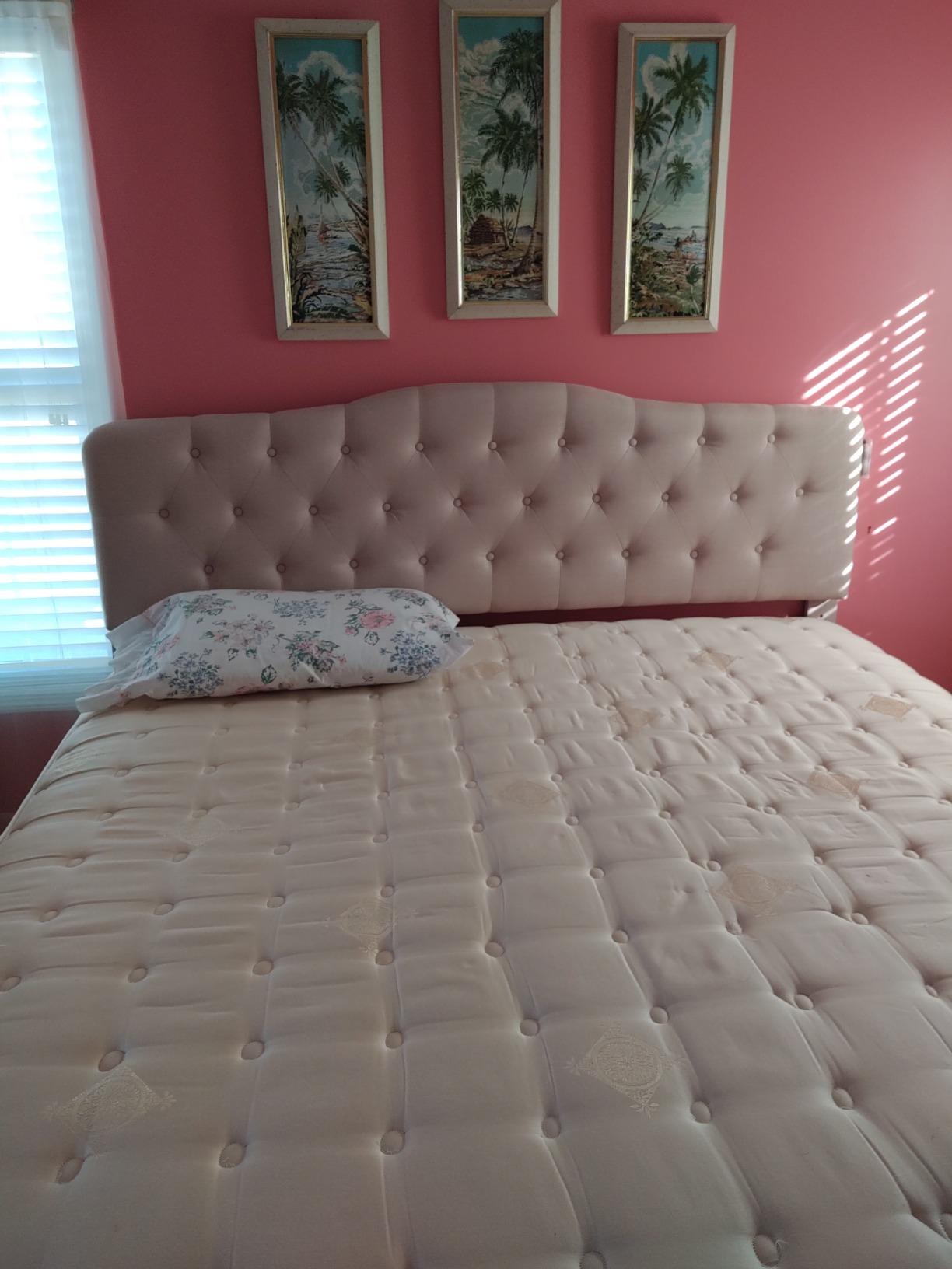 Rosevera Givanna Adjustable Height Headboard with Linen Upholstery and Button Tufting for Bedroom, Queen, Beige Linen customer photo 1