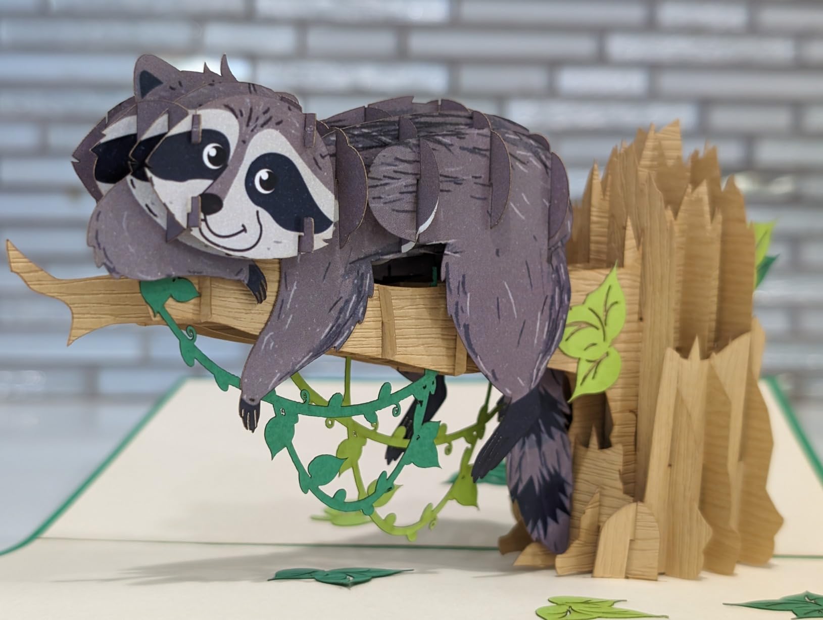 3D Lemur Pop-Up Birthday Greeting Card, 6x6, Handcrafted whimsical Design customer photo 1