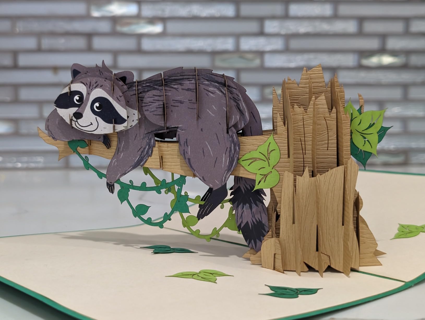 3D Lemur Pop-Up Birthday Greeting Card, 6x6, Handcrafted whimsical Design customer photo 2