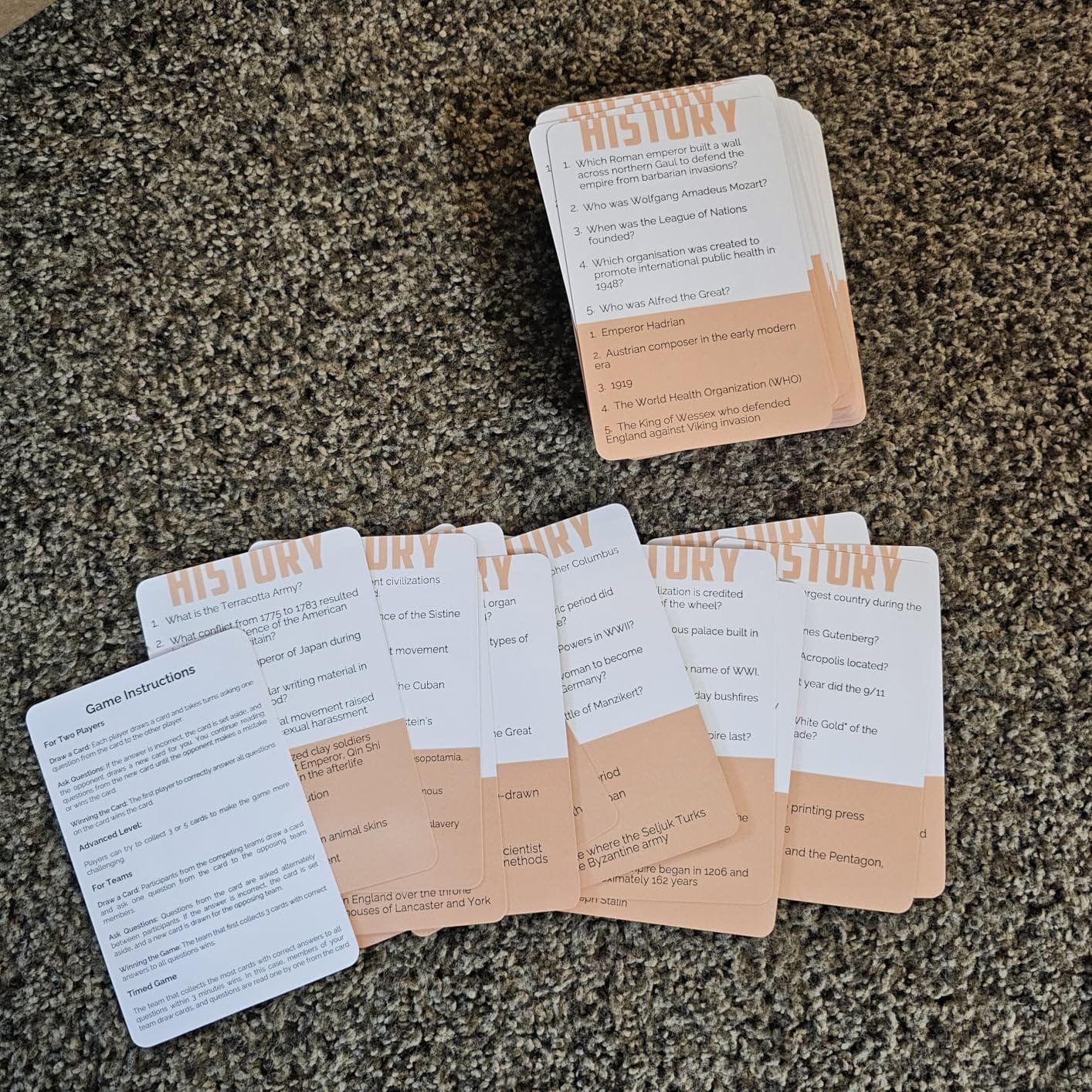 Trivia Card Games for Adults - Family Board Games for Teens and Adults | 2000 Questions Trivia Cards with Answers in Geography, History, Science, General Knowledge - Party Game for Family Game Night customer photo 1