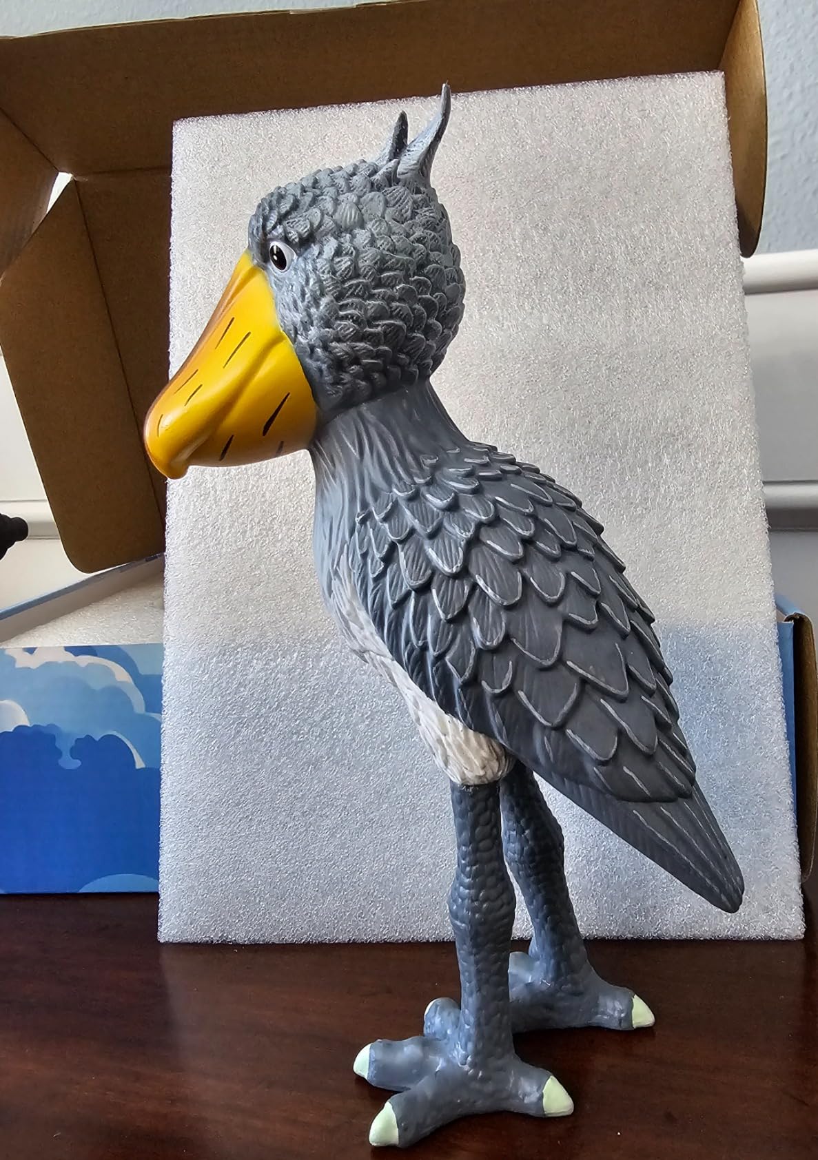 nightbreeze Shoebill Statues Desktop Decoration Ornament, Big Beak Bird, Hand-Painted Cute Grey Shoebill Gift for Bird Lovers Height 17cm customer photo 1