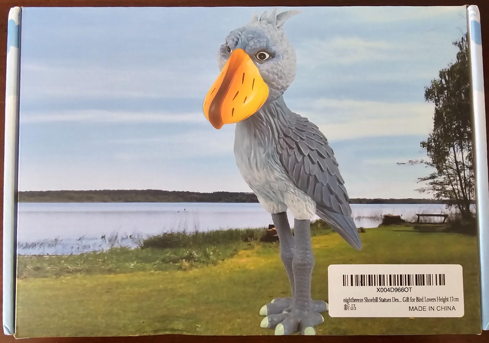 nightbreeze Shoebill Statues Desktop Decoration Ornament, Big Beak Bird, Hand-Painted Cute Grey Shoebill Gift for Bird Lovers Height 17cm customer photo 2