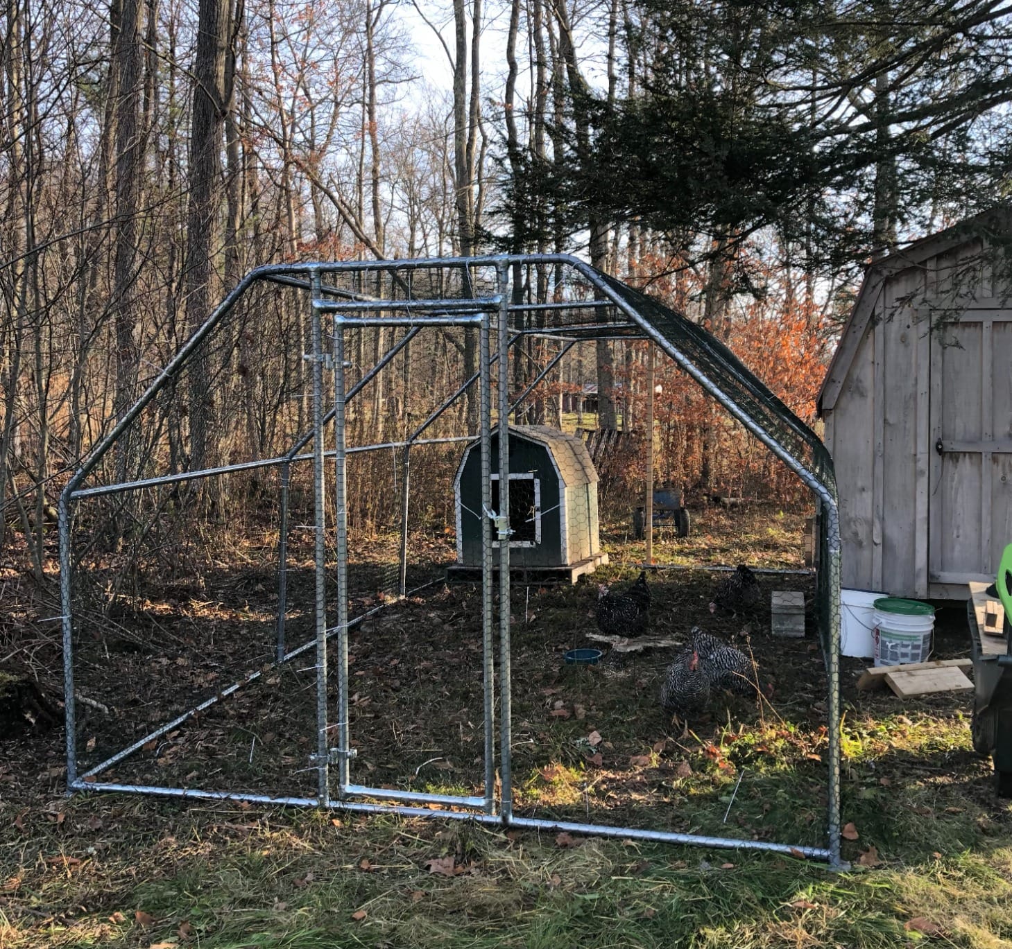 Polar Aurora Metal Chicken Coop, Large Outdoor Chicken Pen, Walk-in Chicken Run for 6-20 Chickens, Double Door Chicken House with Waterproof UV Protection Cover for Backyard (Spire-L) customer photo 2