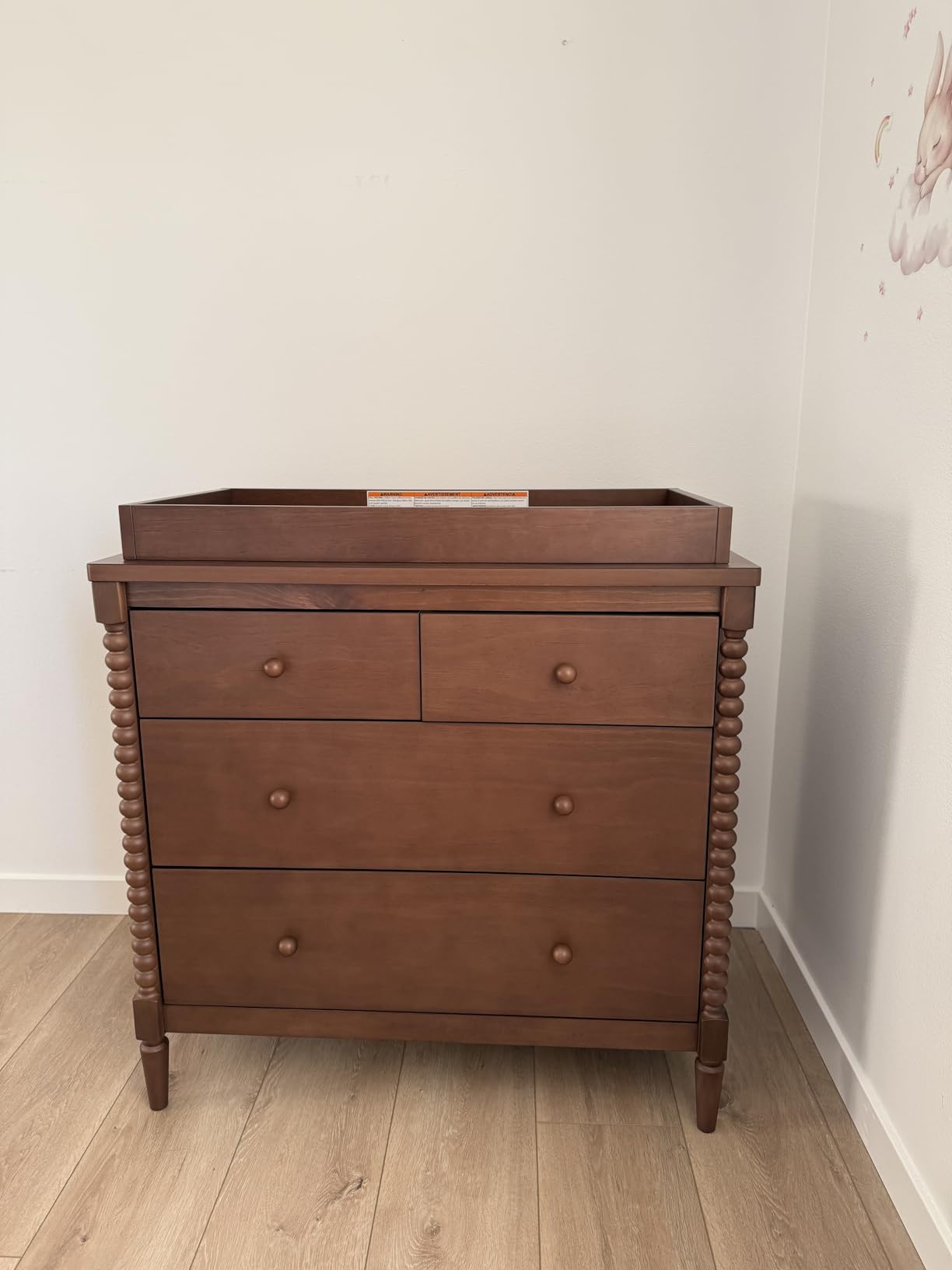 Delta Children Saint 4 Drawer Dresser with Changing Top and Interlocking Drawers, Teak Brown customer photo 1