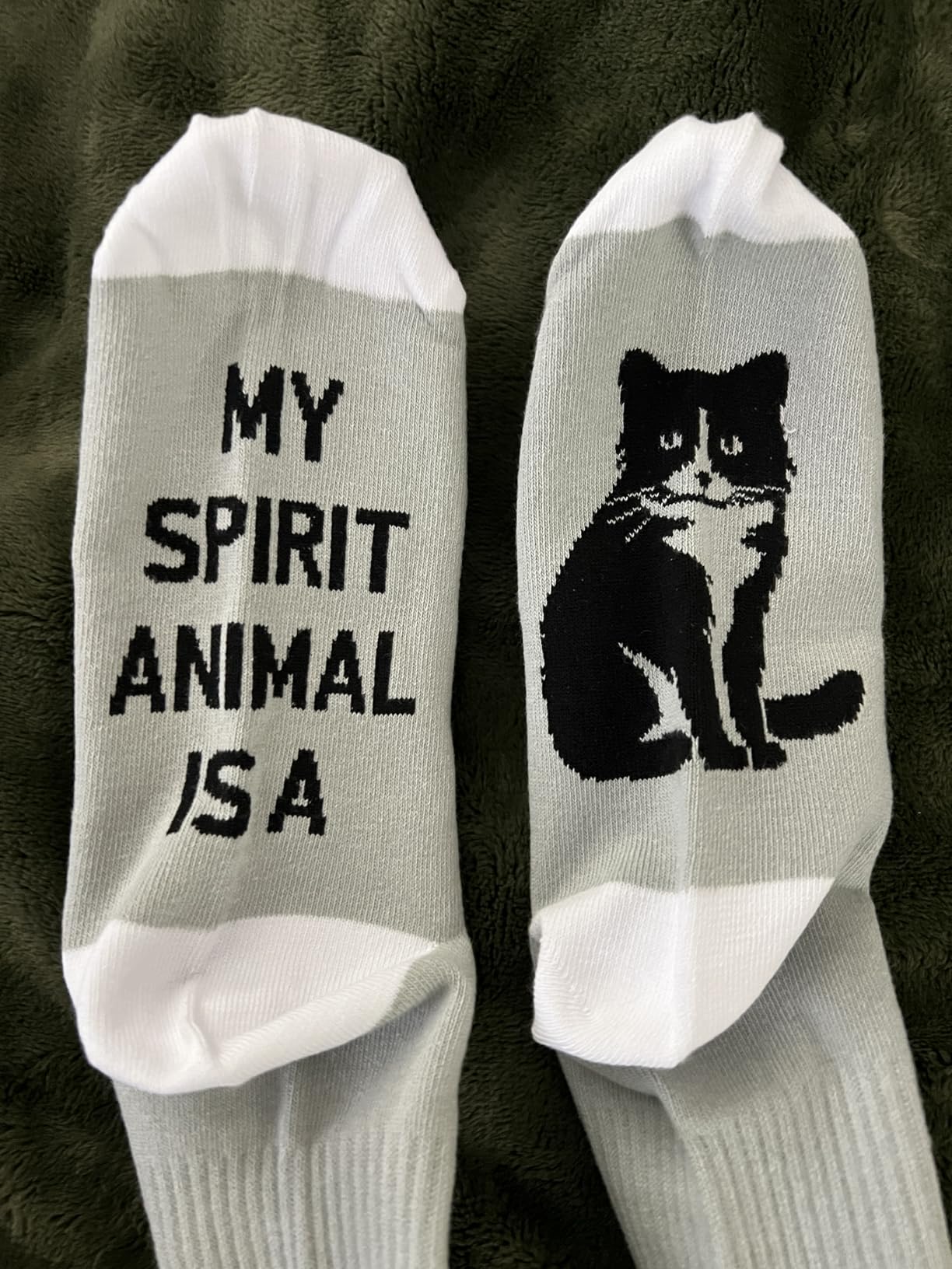 My Spirit Animal Is Novelty Socks, Funny Crazy Crew Socks, Ideal Christmas Birthday Gifts for Women Men customer photo 1