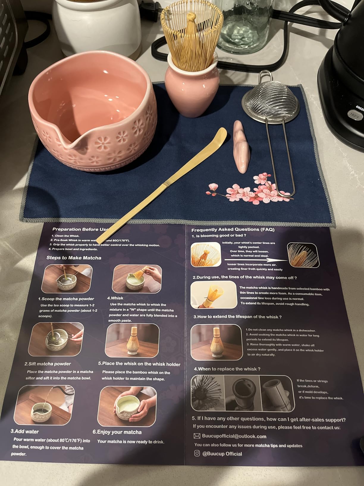 Buucup Matcha Whisk Set, Ceramic Matcha Kit Set with Bowl & Tools, Green customer photo 1