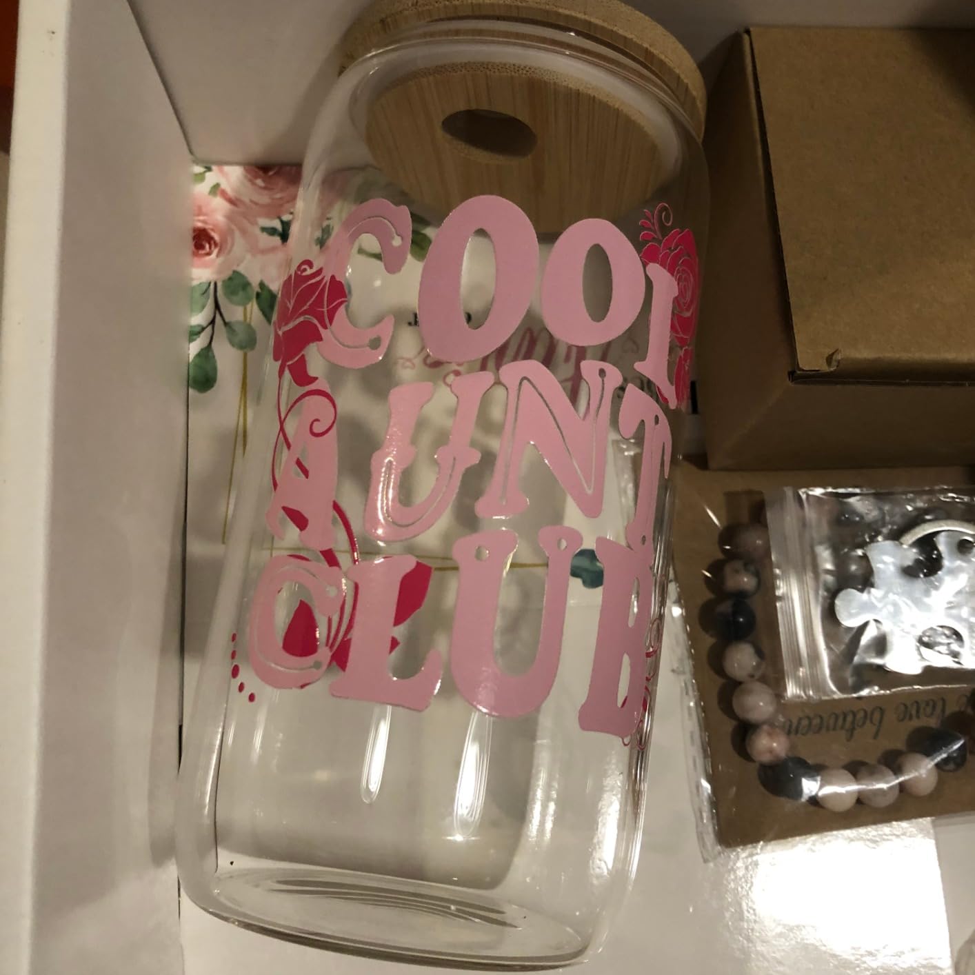 Bonus Mom Birthday Gifts Basket from Daughter Son Mothers Day Gift | Unique Thank You Gift Set for Step Mom, Mother in Law, New Mom, Stepmother Glass Cup Bag Socks Candle Bracelet Keychain customer photo 1