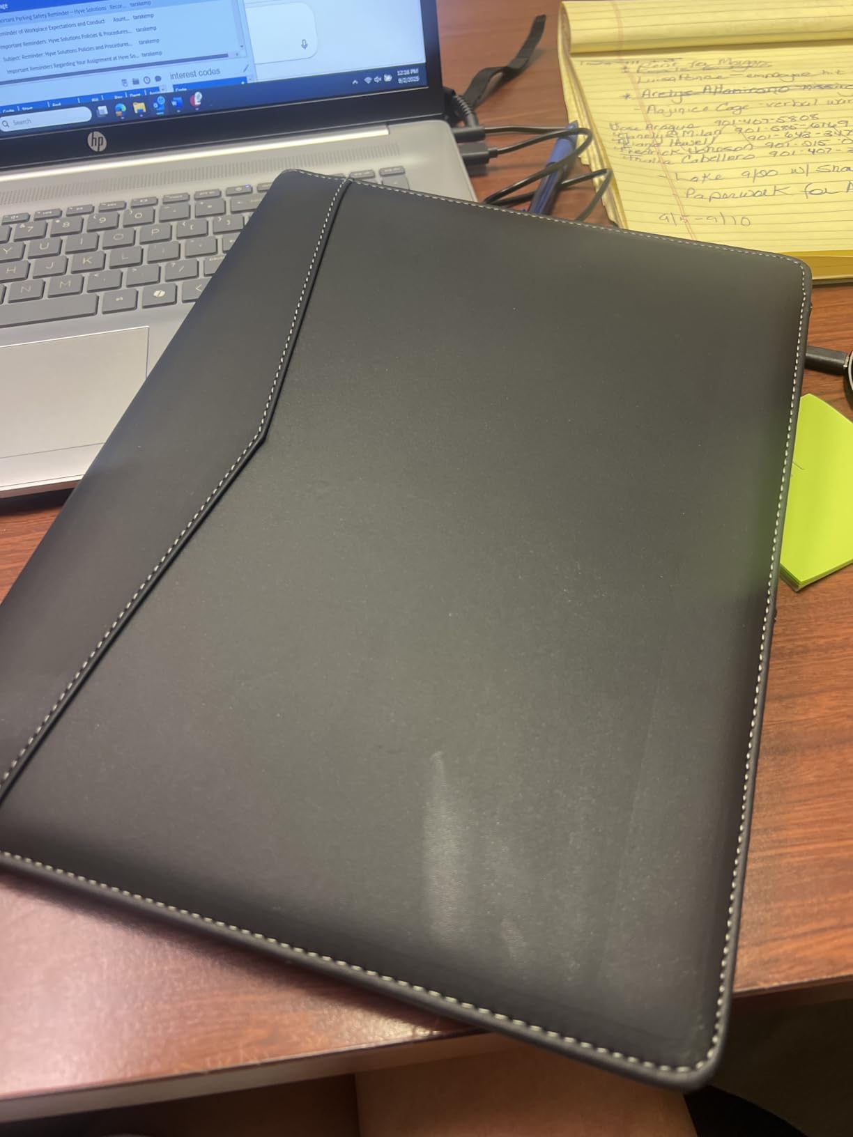 Padfolio Portfolio Organizer Binder (Walnut Color) | Interview Resume Folder, Document, Business Card Holder | w/Letter-Sized Notepad | Handsome Brown Faux Leather Folio Matte Finish customer photo 1