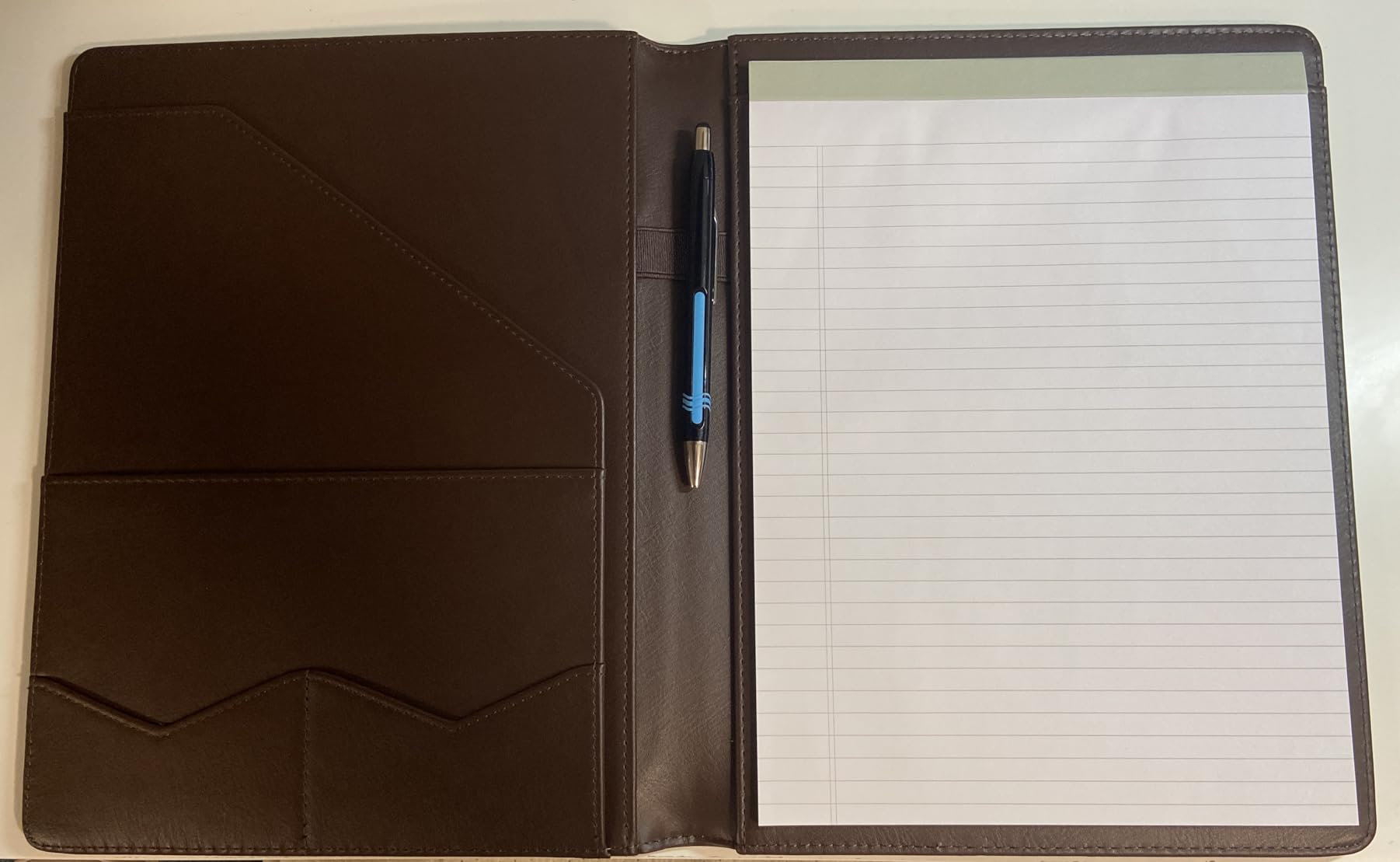Padfolio Portfolio Organizer Binder (Walnut Color) | Interview Resume Folder, Document, Business Card Holder | w/Letter-Sized Notepad | Handsome Brown Faux Leather Folio Matte Finish customer photo 2