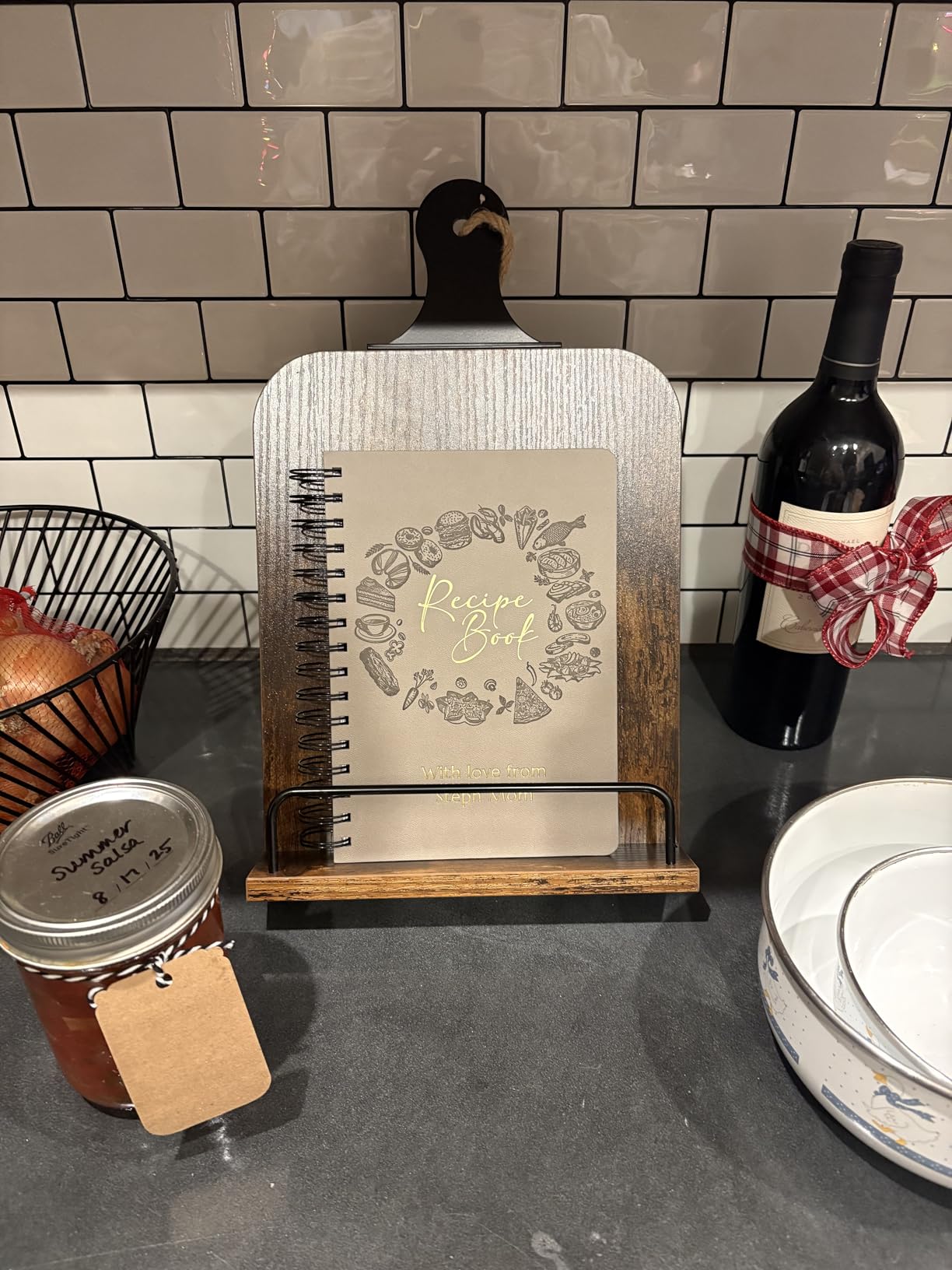 Promot Personalized Recipe Book - Write Your Own Recipes, Custom Embossed Foil Text, Blank Cookbook, Cooking Chef, A5 Size 160 Pages Sea Green customer photo 1
