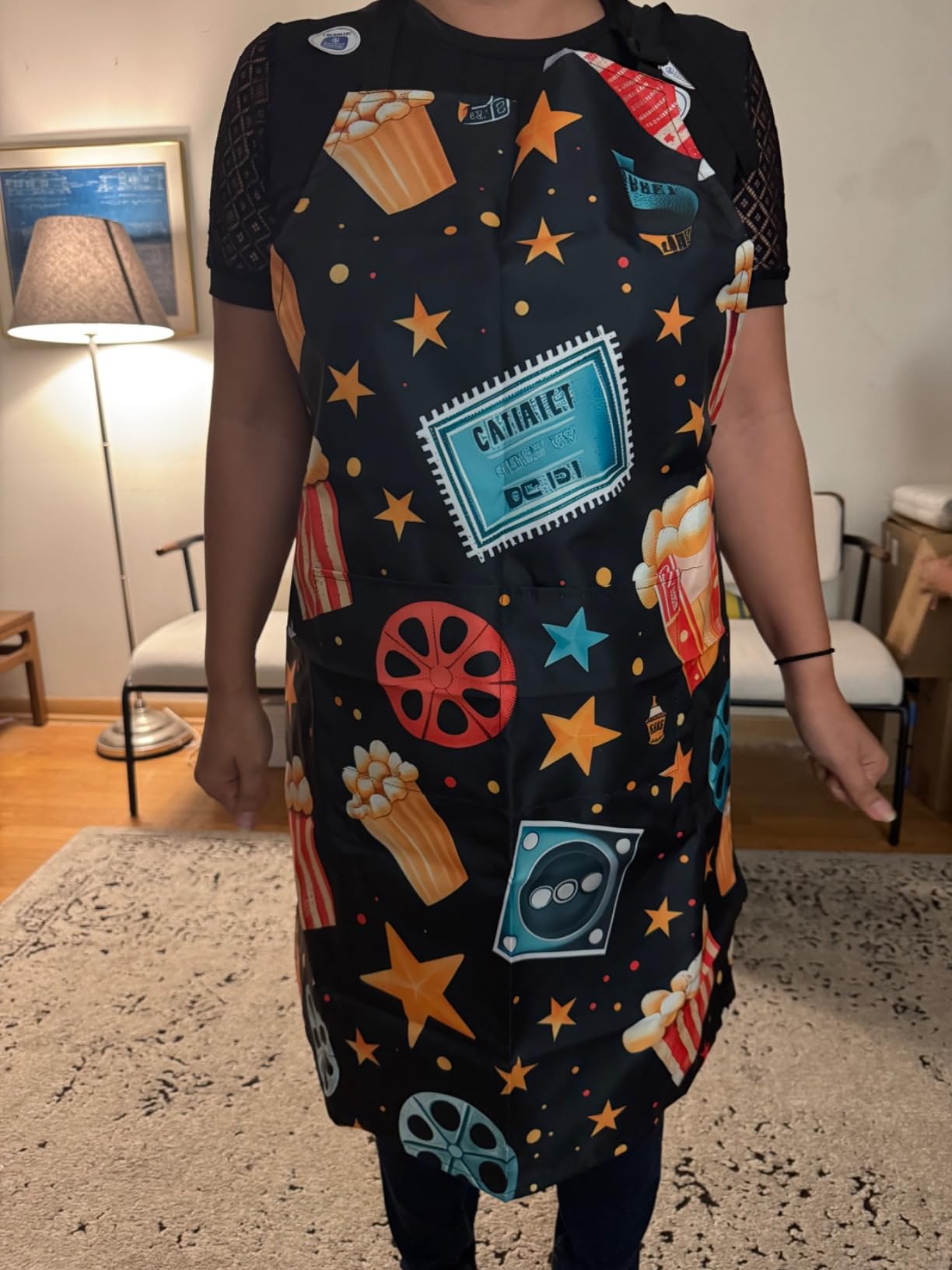 Cute Shark Apron for Women, 28x33in, Ocean Nautical Kitchen Aprons with 2 Pockets, Oxford Fabric customer photo 1