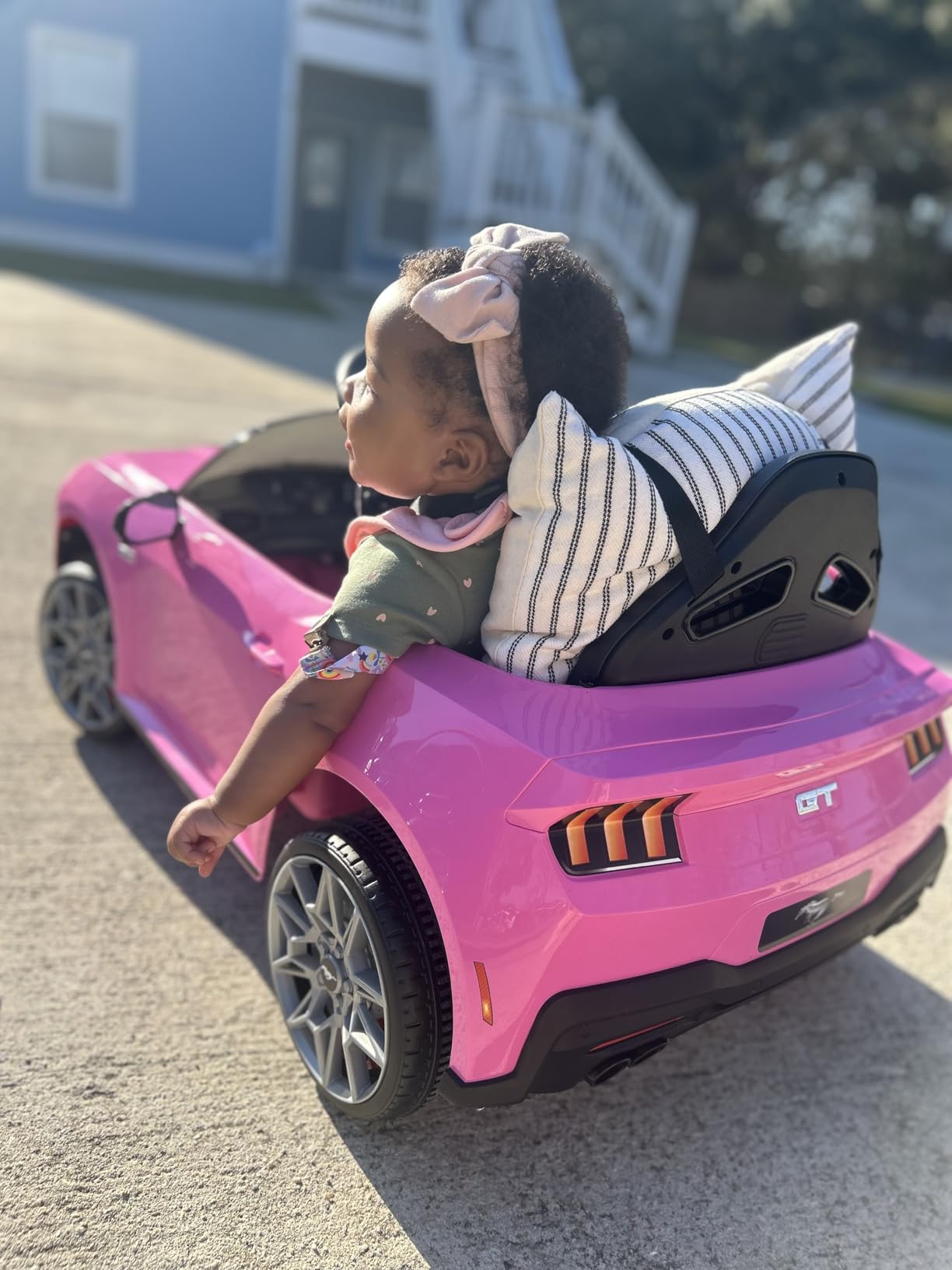Best Choice Products Kids 12V Electric Ride On Car Officially Licensed Ford Mustang w/Parent Control, LED Lights, 2 Speeds, Bluetooth - Pink customer photo 1