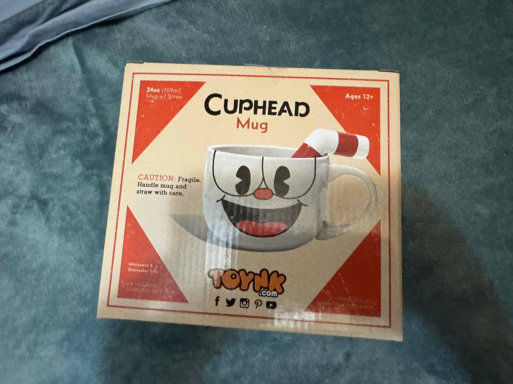 Toynk Cuphead Ceramic Coffee Mug and Straw | Large Cup For Tea, Espresso, Cocoa | Holds 20 Ounces customer photo 1