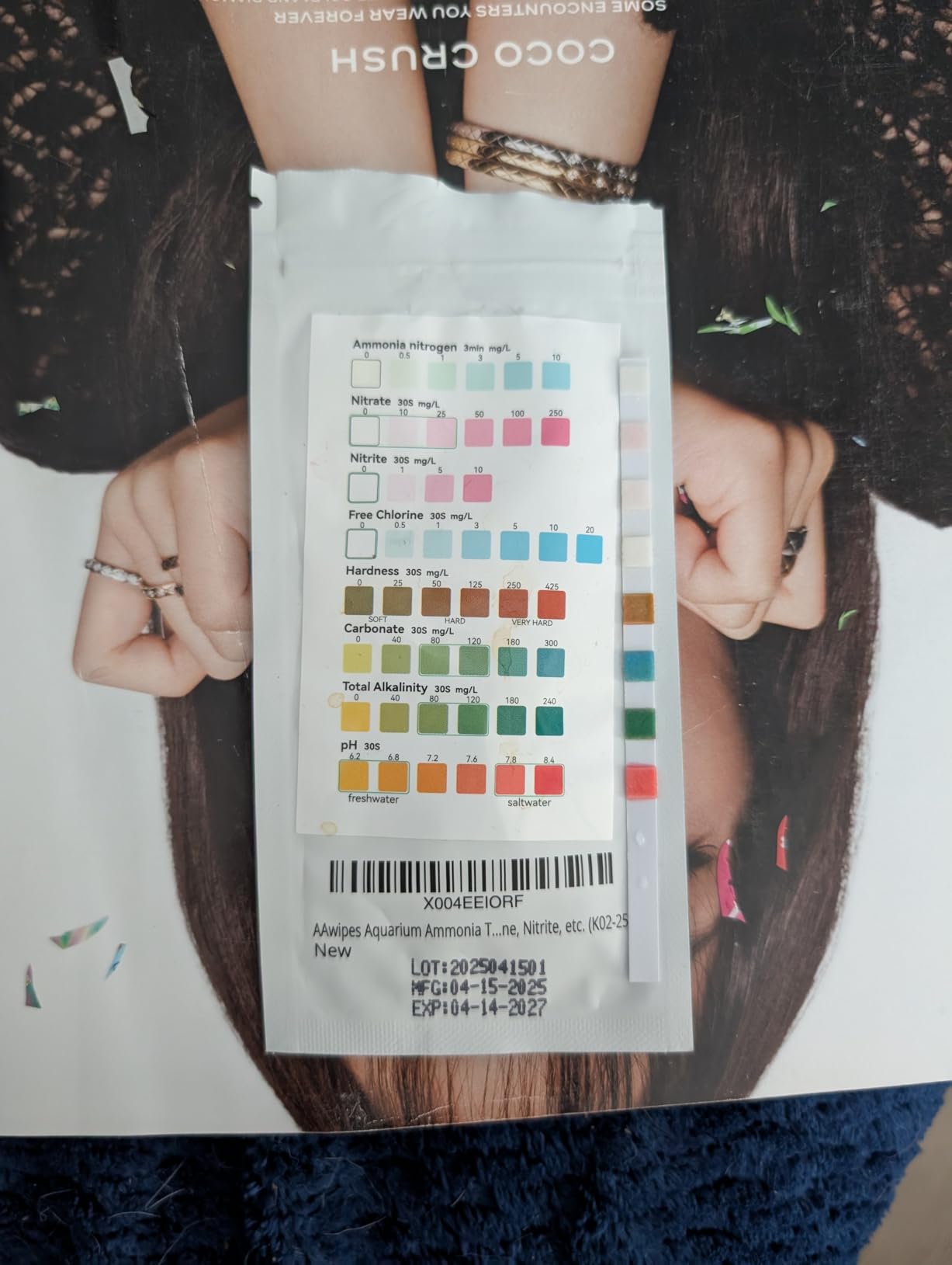 AAwipes Aquarium Ammonia Test Strips 8-in-1 |25 Strips | Quick & Accurate Water Testing Test pH, Ammonia, Alkalinity, Hardness, Chlorine, Nitrite, etc. (K02-25) customer photo 1