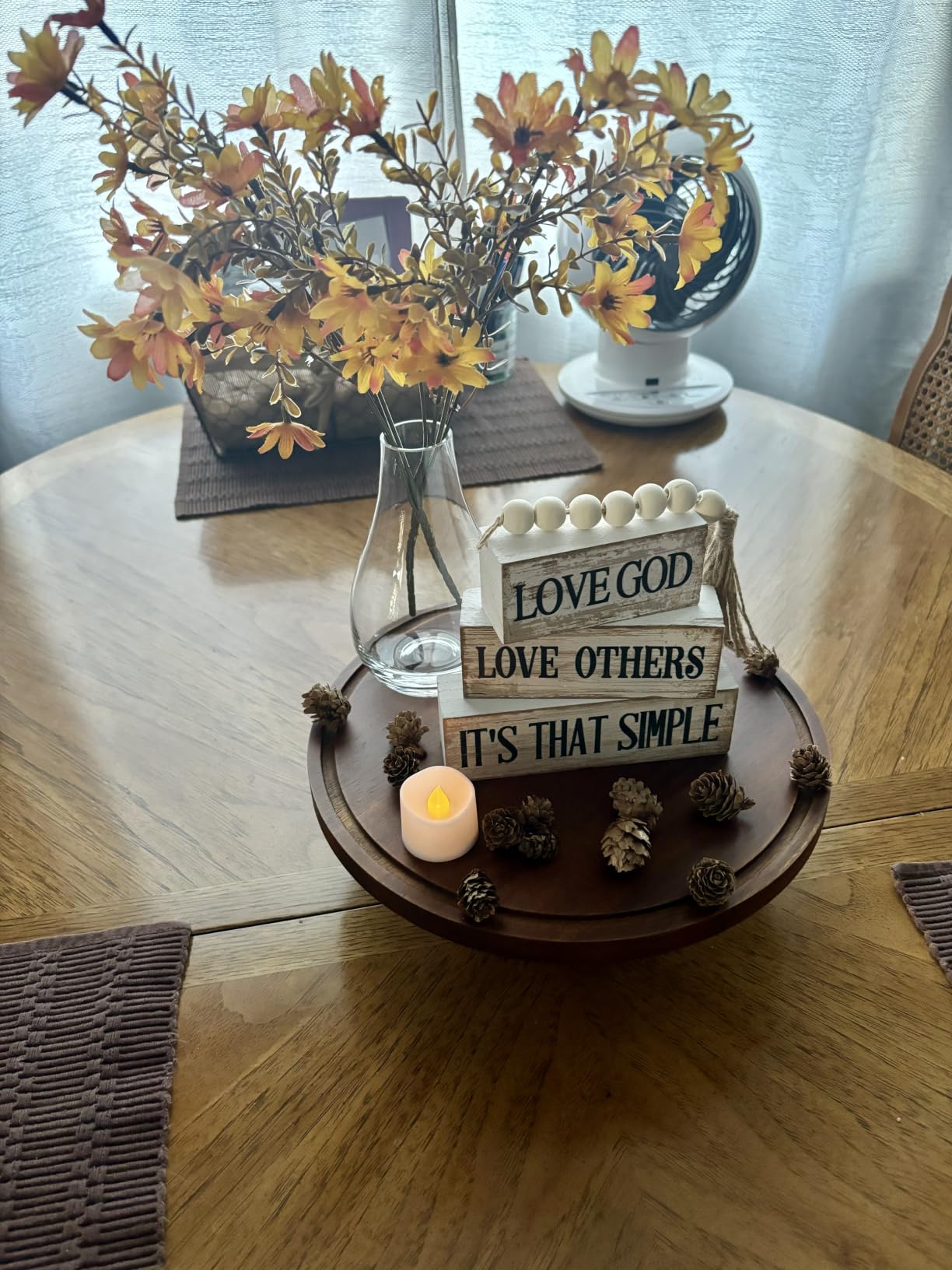 Moucuny 4 Pcs New Year Table Decorations, Happy New Year Wood Block Sign customer photo 1