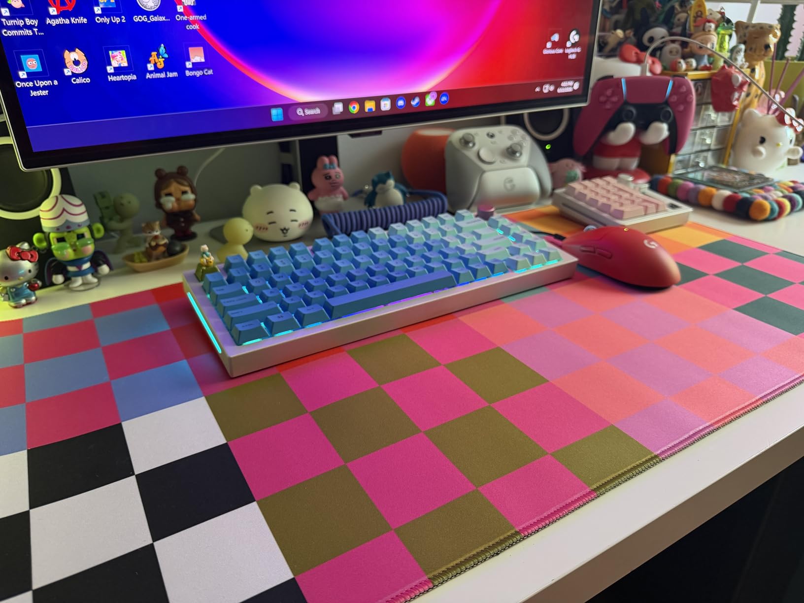 Floral Desk Mat Green Leaves Plant Desk Pad Matt for Desktop Large Gaming Mousepad XXL Full Desk Mouse Pad Computer Keyboard Mat Deskmat Aesthetic Office Desk Decor 31.5 X 15.7 Inch customer photo 1