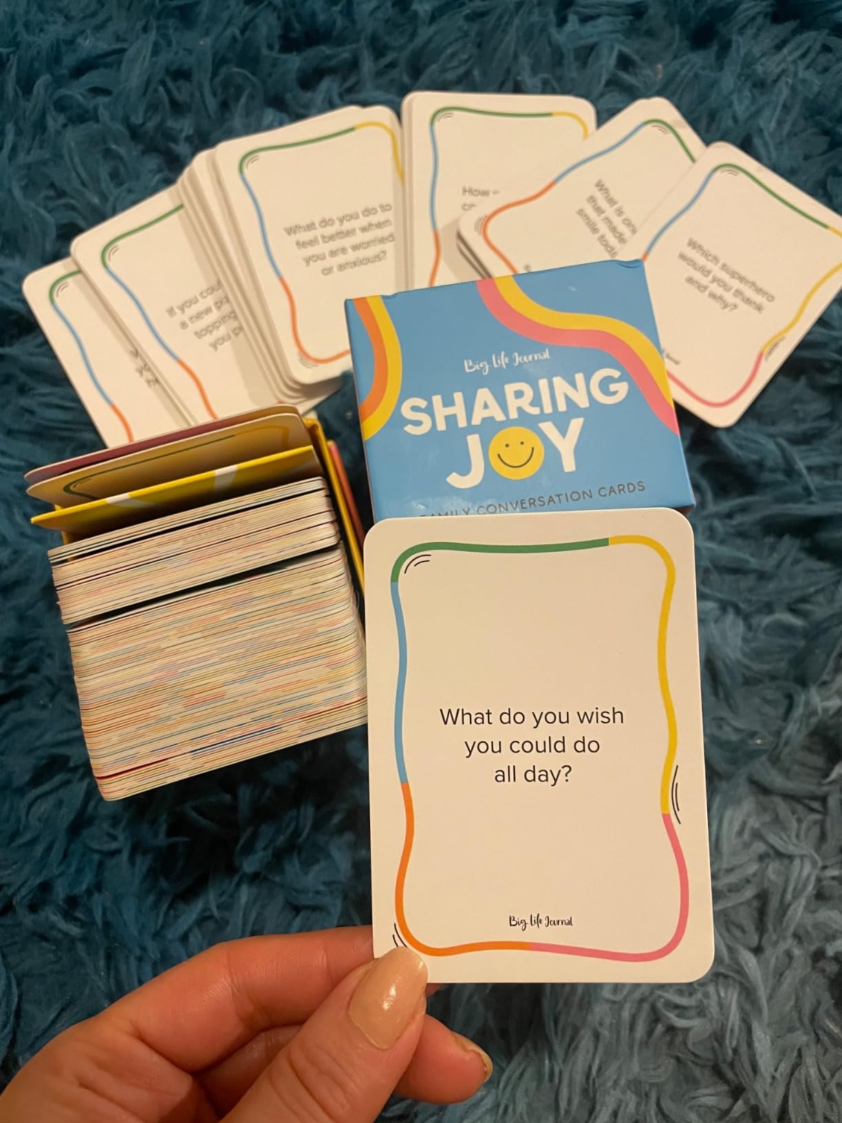 Big Life Journal – Sharing Joy Conversation Cards – 150 Prompts to Spark Joy, Gratitude & Meaningful Conversations – Gift for Families, Kids & Parents for Holidays, Road Trips & Family Dinners customer photo 2