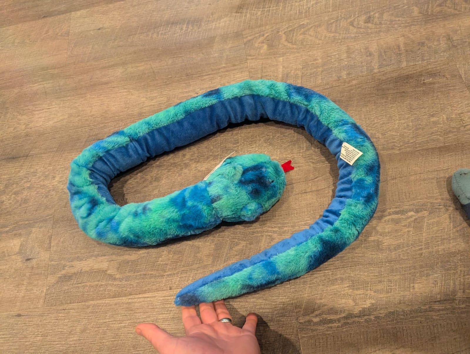 DolliBu Blue Tie-Dye Snake Stuffed Animal - Huggable Snake Plush, Adorable Playtime Plush Toy, Cute Wildlife Animal Cuddle Gifts, Super Soft Plush Doll Animal Toy for Kids and Adults - 60 Inches customer photo 1