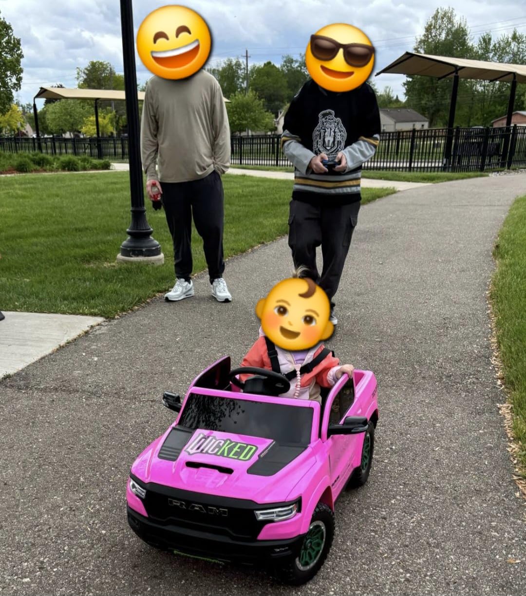 First Ride On 12V Licensed Ram 1500 Ride on Toy for Kids, Toddler Ride on Pickup Truck with Parent Remote Control, Electric Car for Kids with Truck Bed Storage, 3 Point Safety Belt (Black) customer photo 2