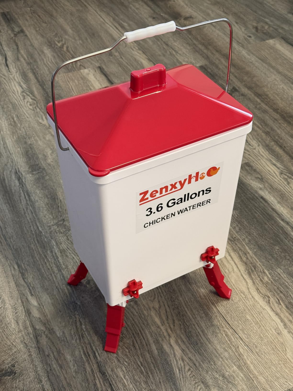 3.6 Gal Chicken Waterer with 4 Water Nipples - 3 Height Adjustable customer photo 1