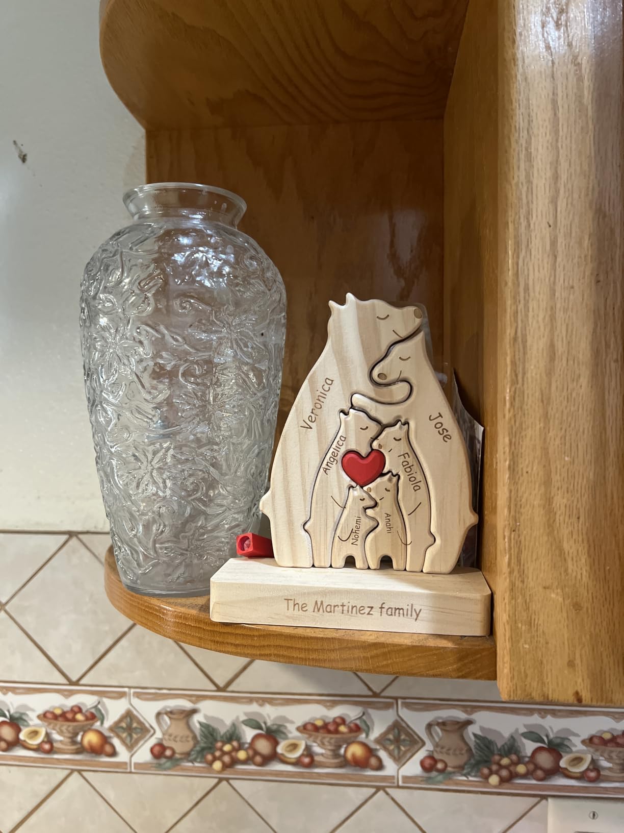 Personalized Wooden Hugging Bear Family Puzzle with 2-7 Names customer photo 1